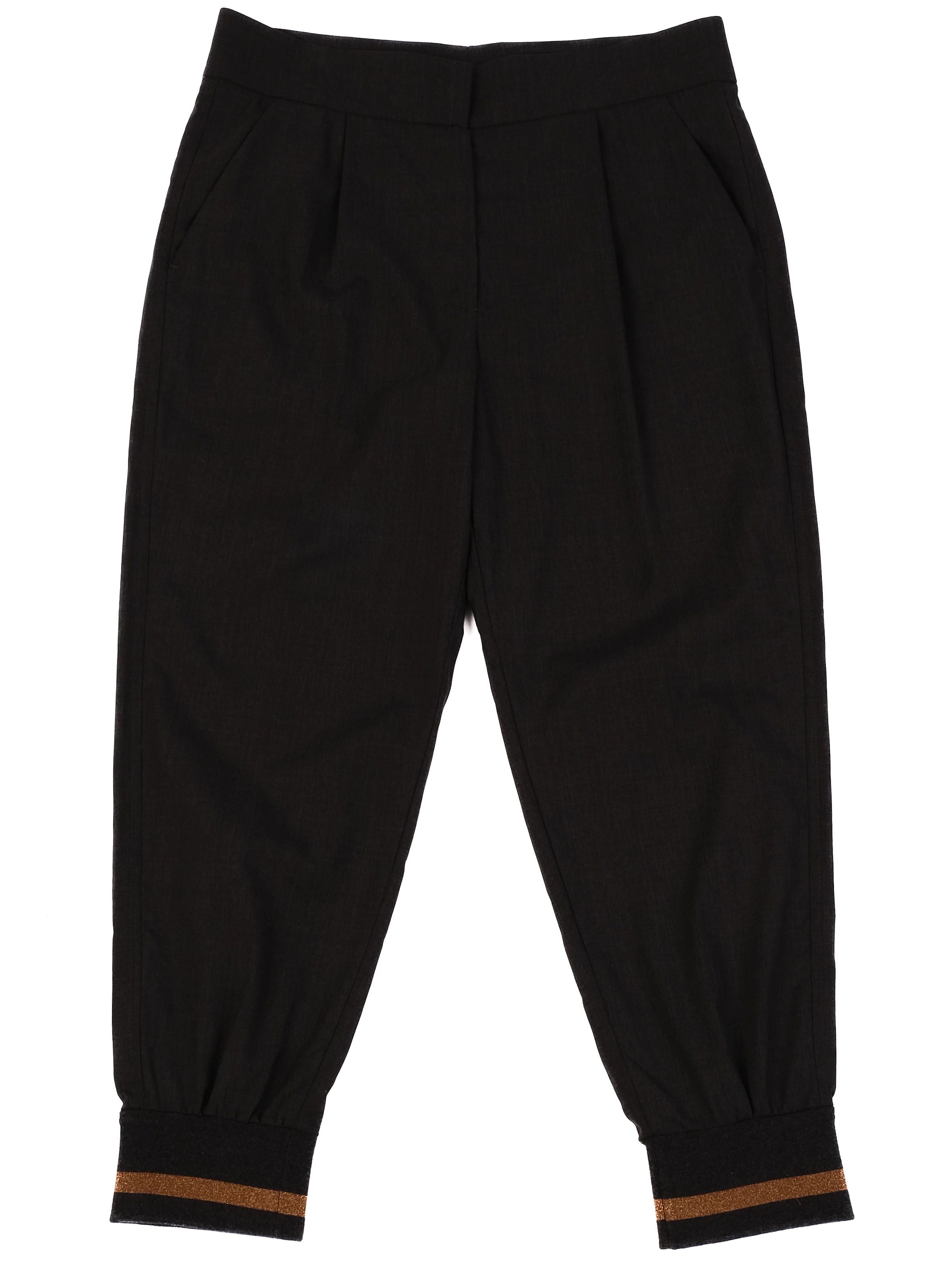 EXCELLENT Brunello Cucinelli Gray Wool Trousers Size L with Stripe Detail