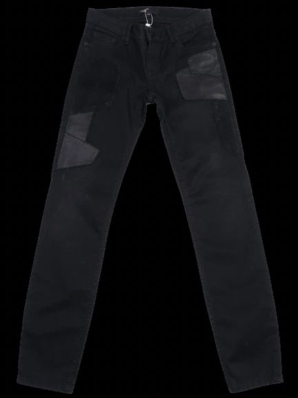 Excellent Maje Black Cotton Patchwork Slim Fit Jeans Size XS