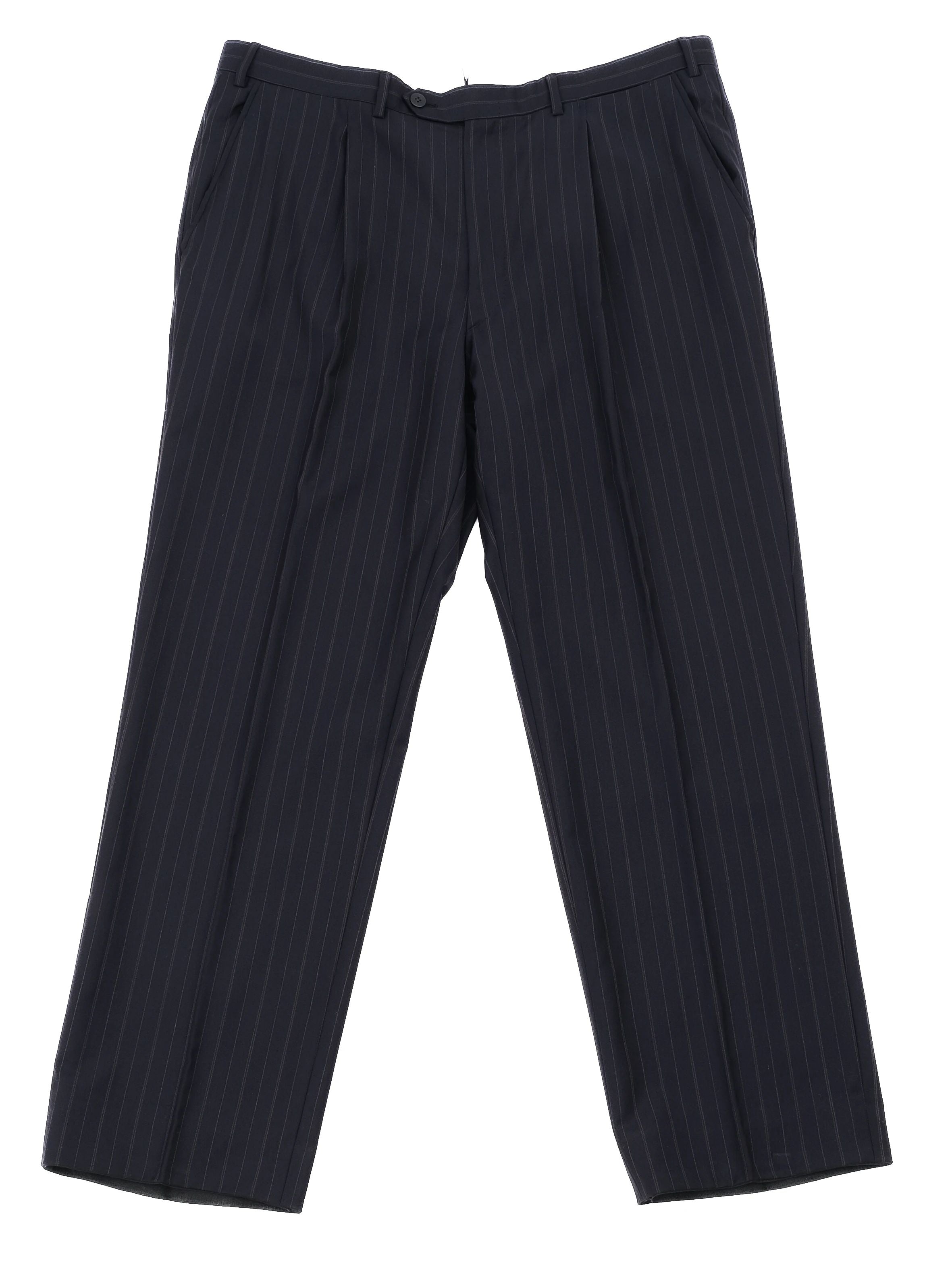 Excellent BRIONI Black Wool Pinstripe Suit Jacket Size XL