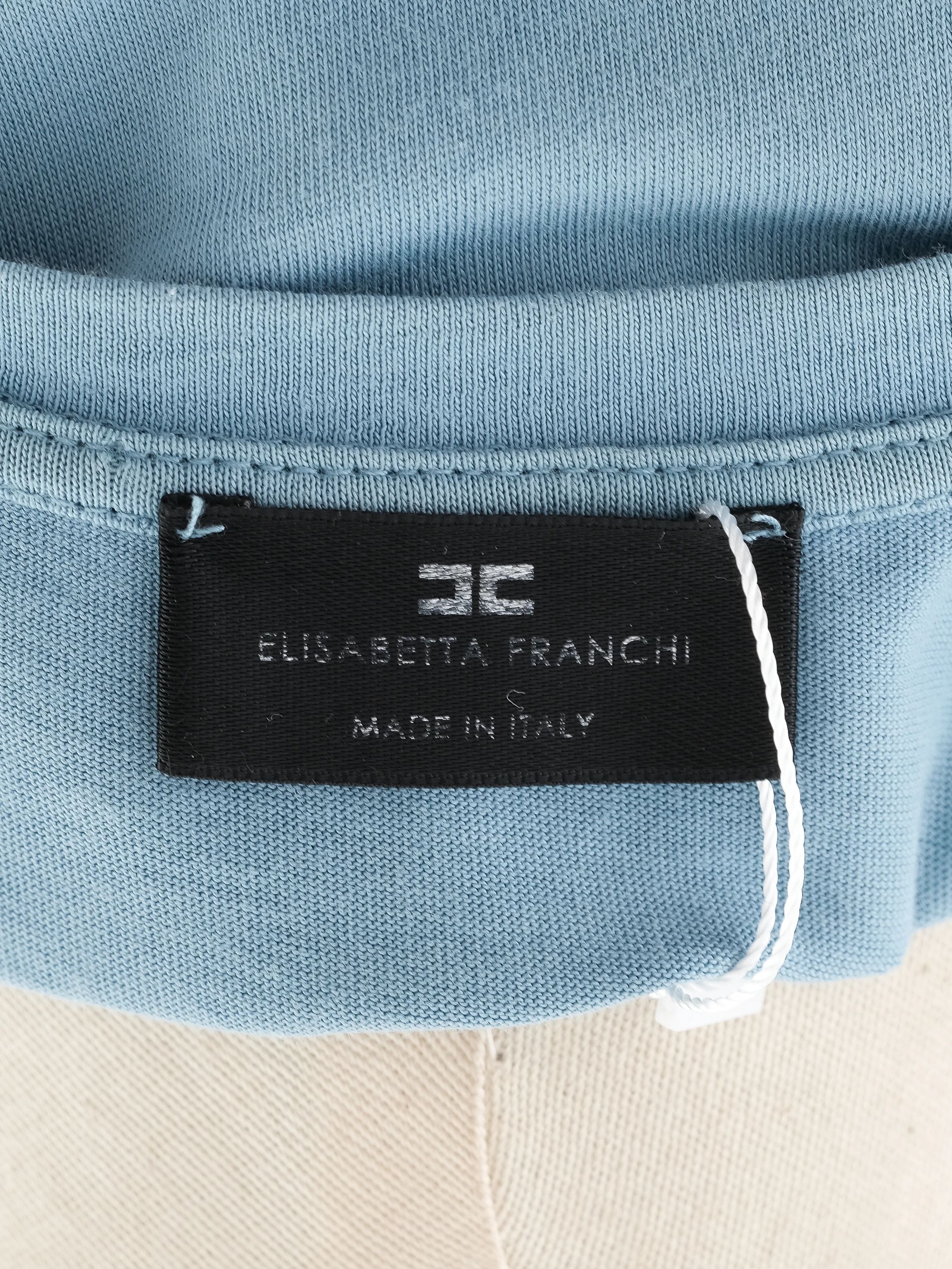 Excellent Elisabetta Franchi Blue Cotton Dress Size S