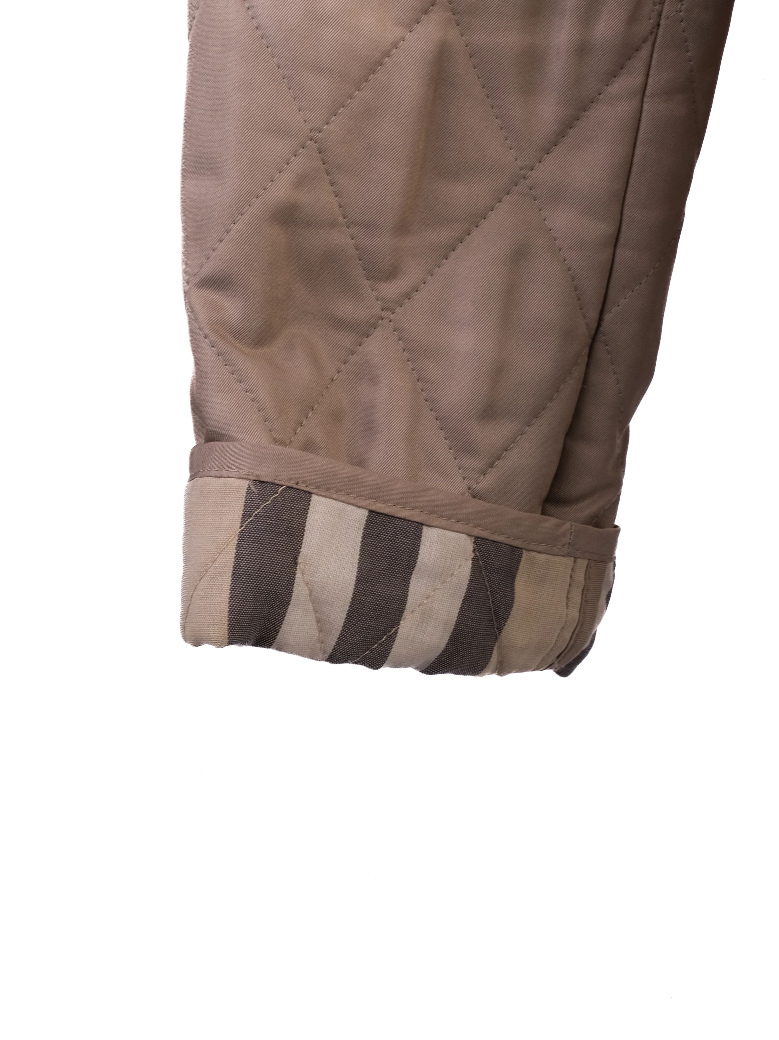 Excellent Burberry Gray Quilted Jacket Women Size S Polyester