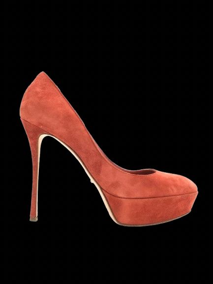 Excellent Sergio Rossi Orange Genuine Suede High Heeled Pumps Size 37
