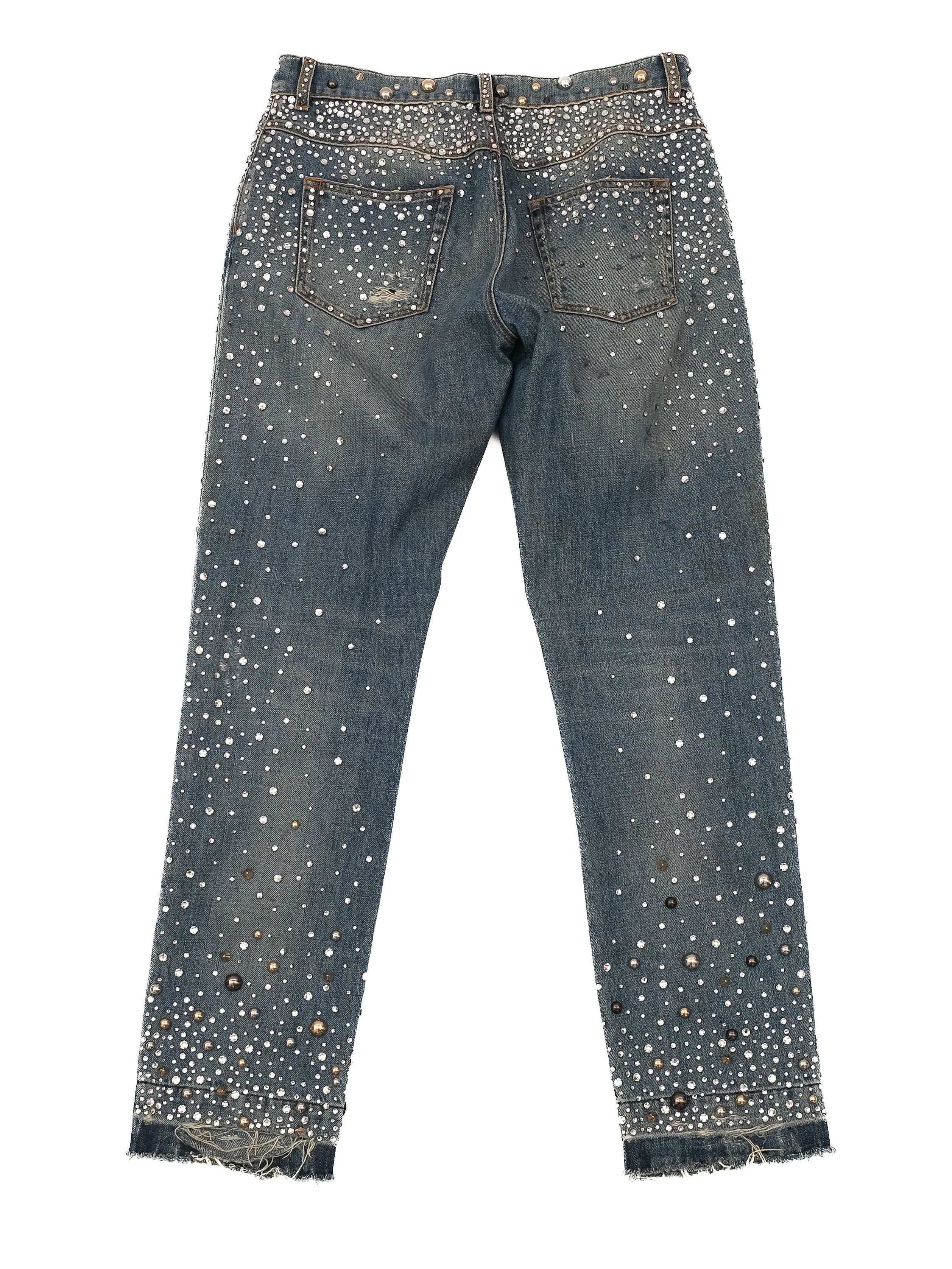 Excellent Dolce Gabbana Blue Cotton Distressed Jeans Size S