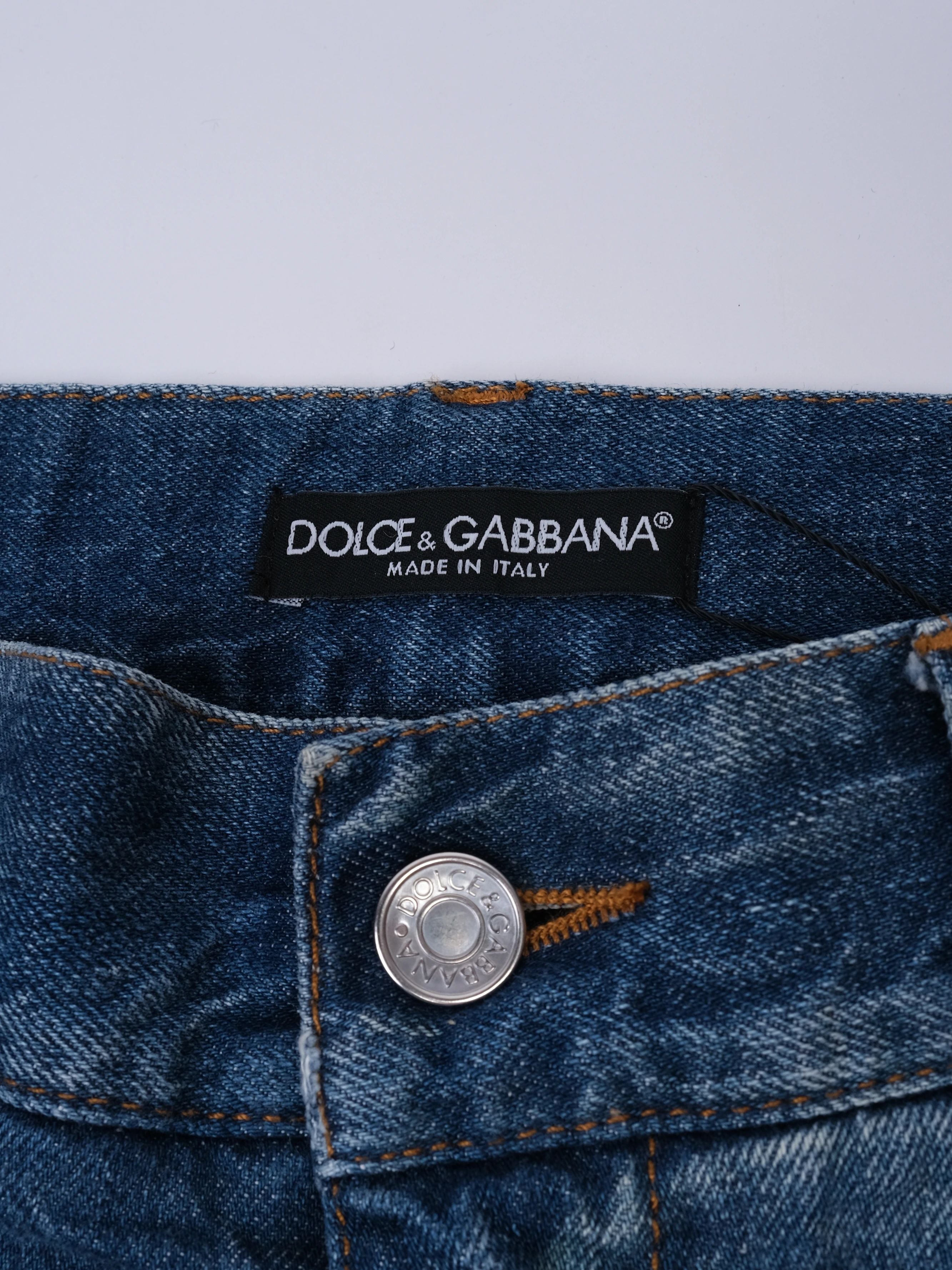 Excellent Dolce Gabbana Distressed Blue Jeans Size S