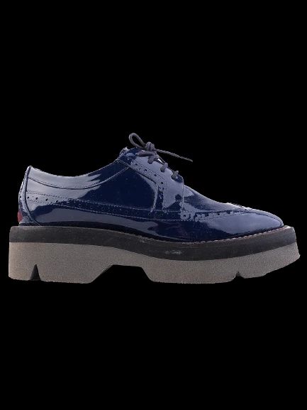 NEW Giorgio Fabiani Blue Patent Leather Lace-Up Shoes Size 36