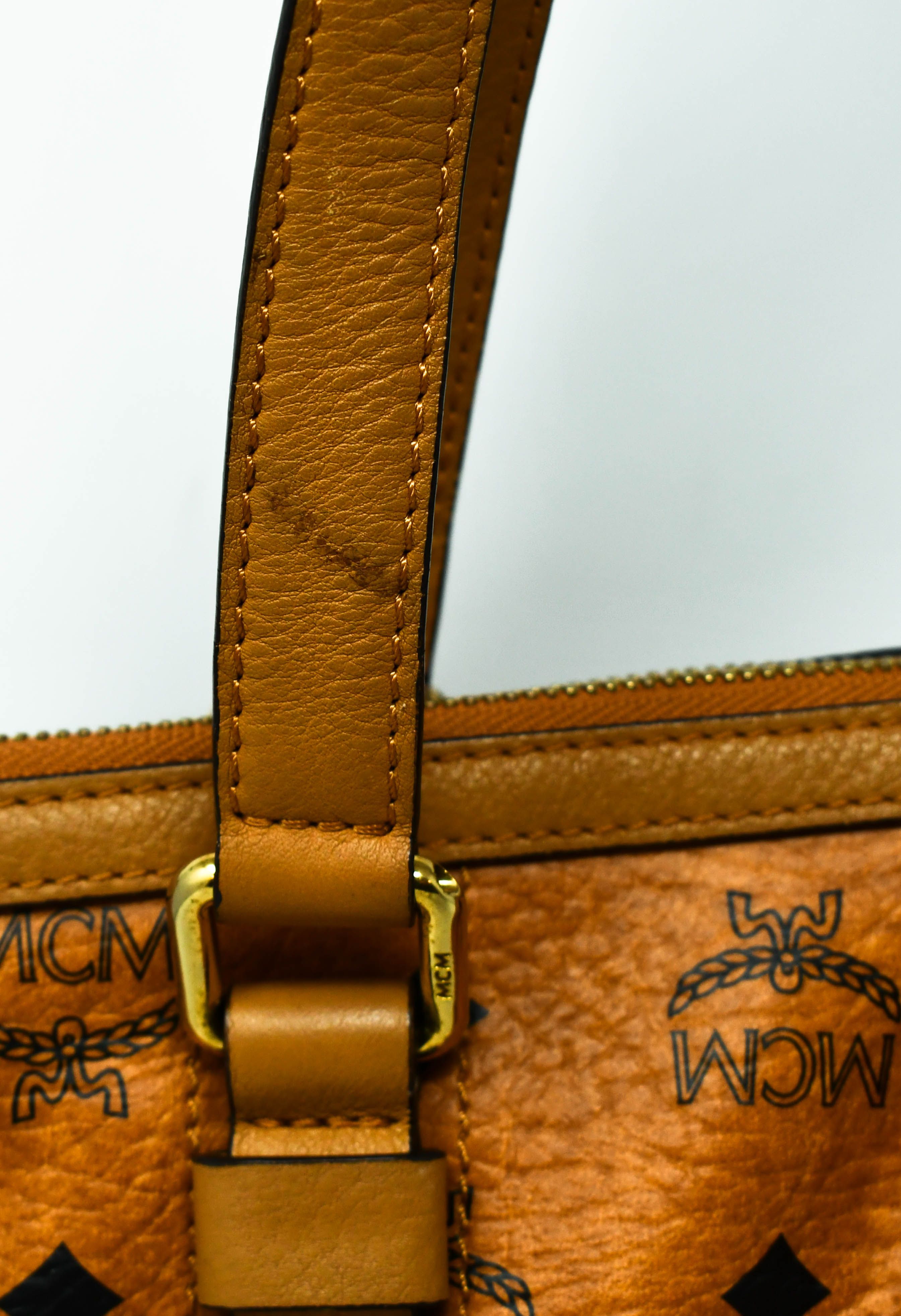 MCM Shoulder Bag Camel Cognac