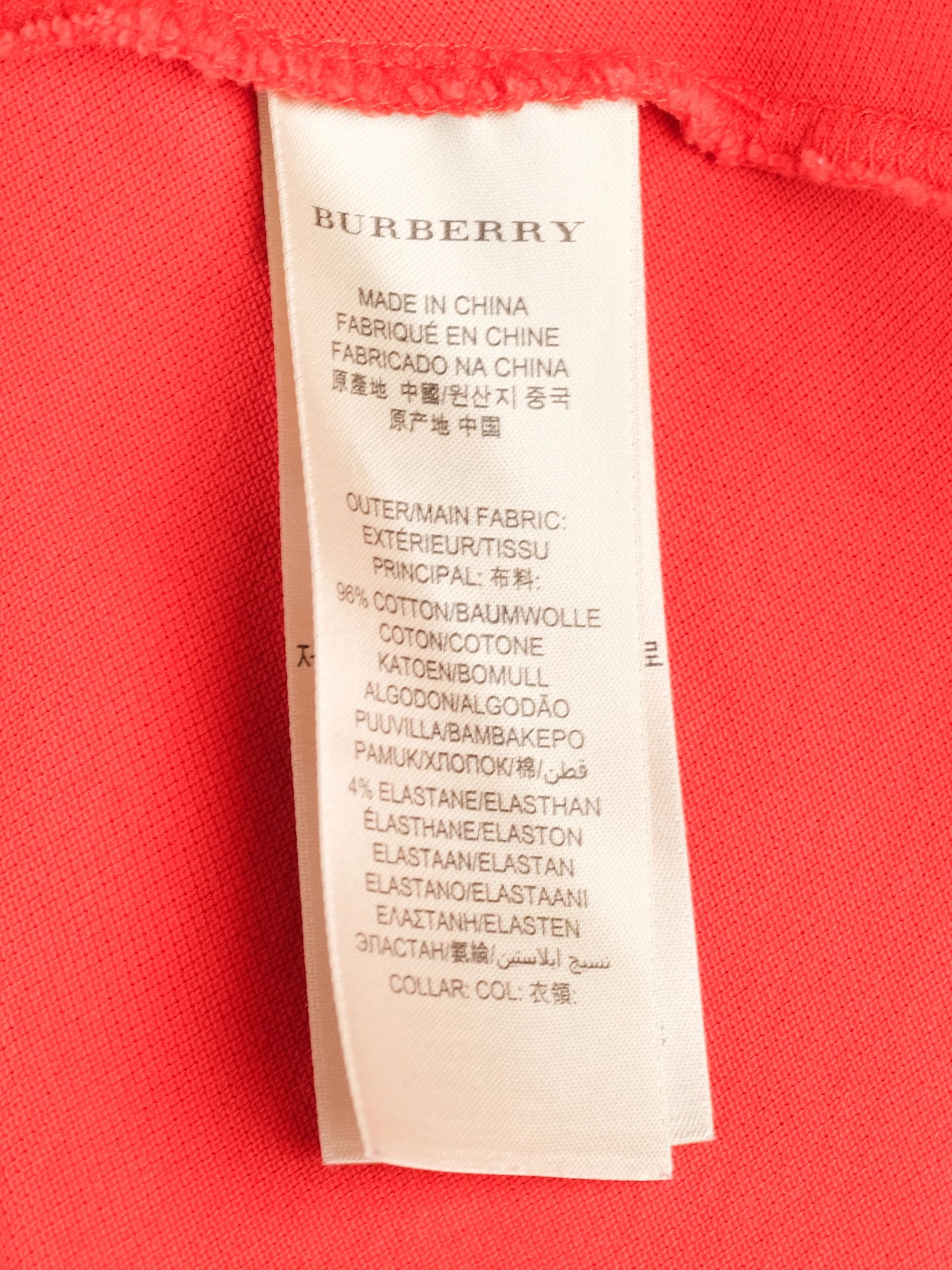 Excellent Burberry Red Short Sleeve Collared Shirt Size XS