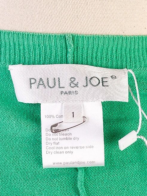 Excellent Paul&Joe Green Cotton Oversized Cardigan Size M