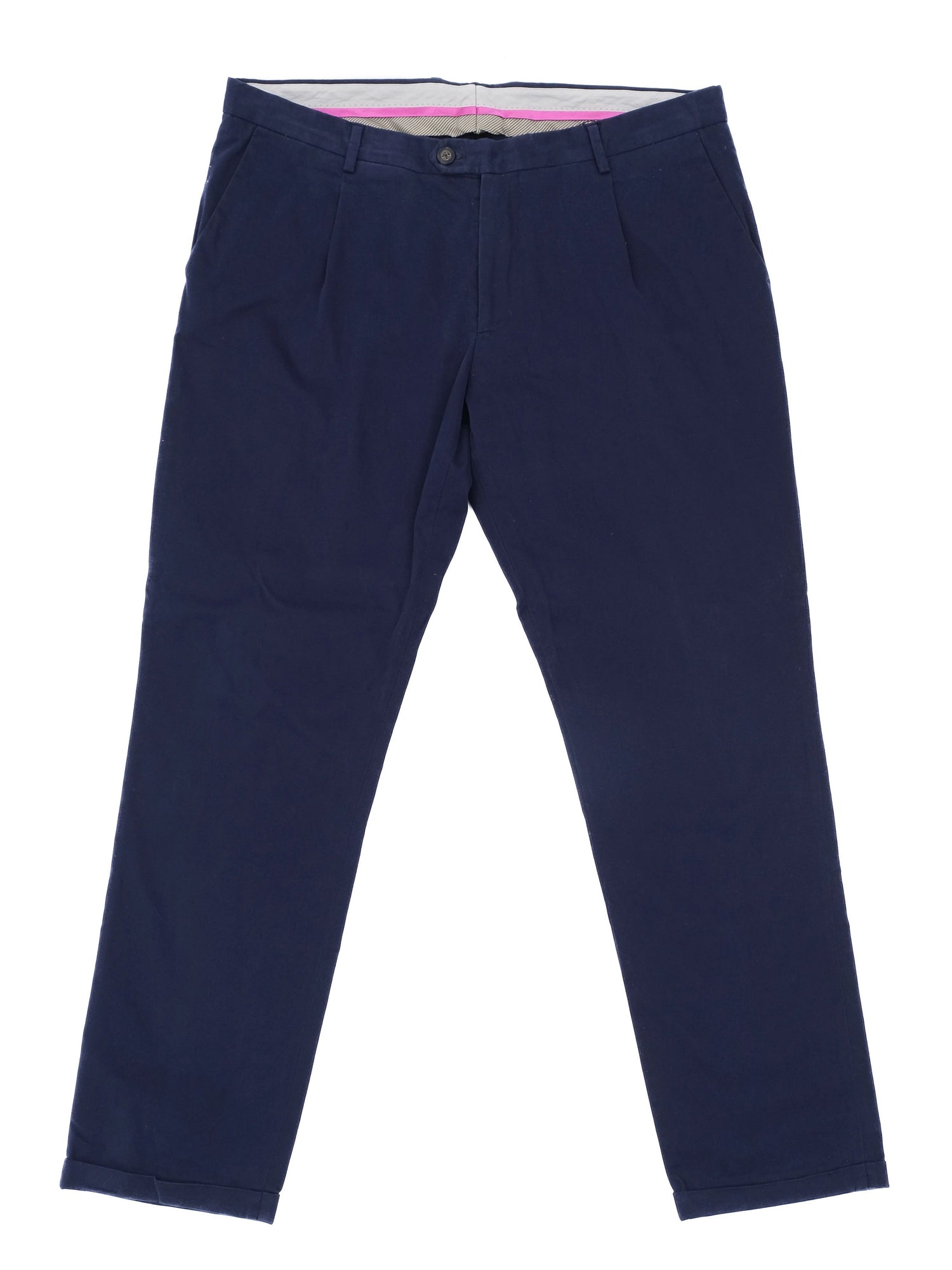 Excellent Etro Navy Blue Cotton Pants Size 3XL Made in Italy