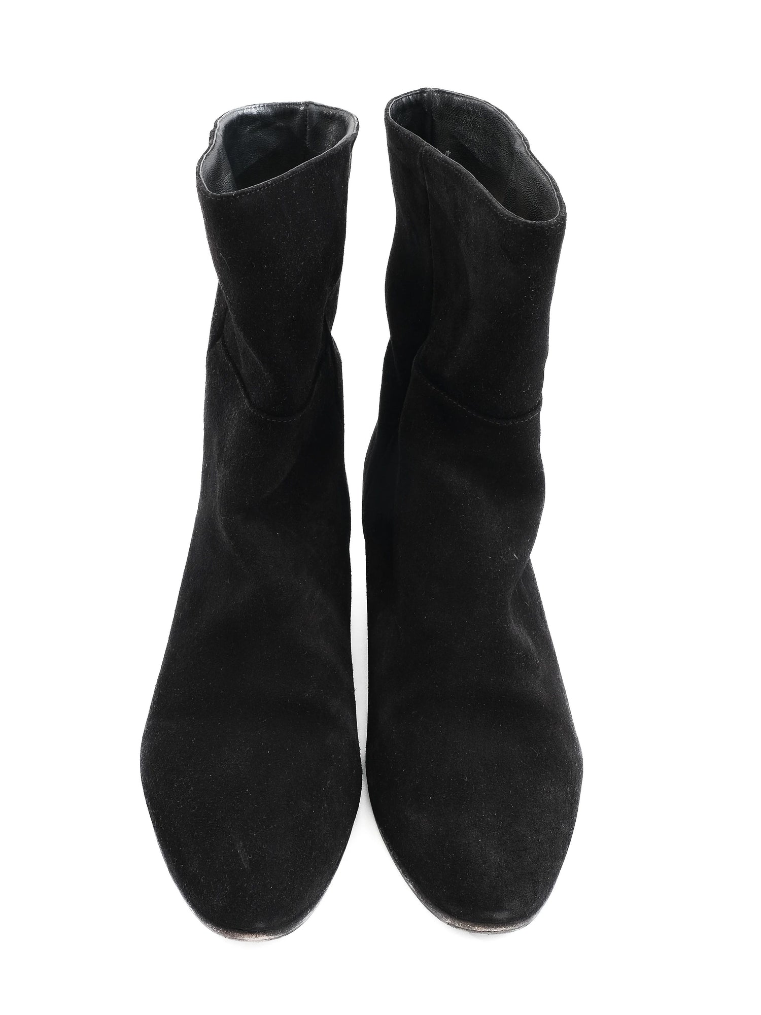 Jimmy Choo Black Leather Wedge Boots Size 39 Women Excellent Condition