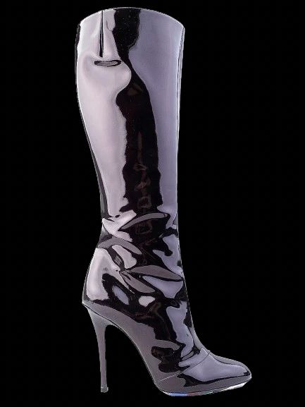 Excellent Emilio Pucci Black Leather High-Heeled Boot Size 38