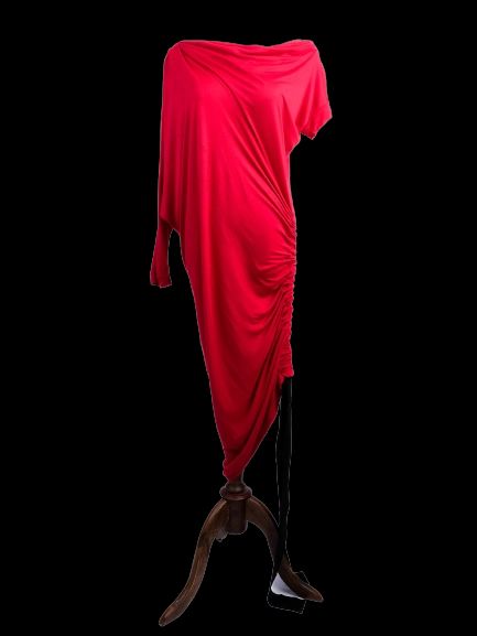 Excellent Gianfranco Ferr� Draped Red Dress Size L Viscose
