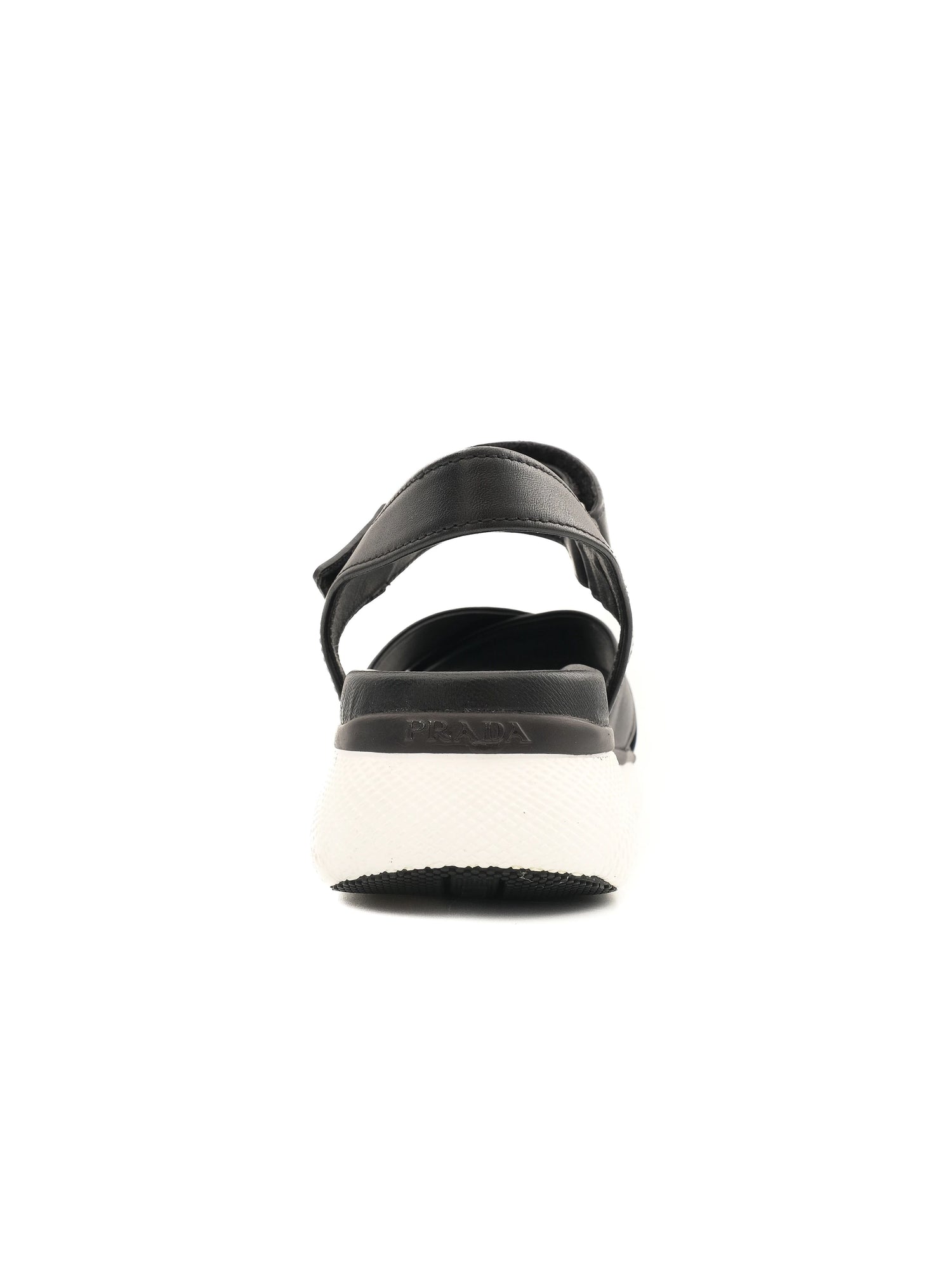 NEW Prada Black Leather Platform Sandals Size 36.5 with Adjustable Straps