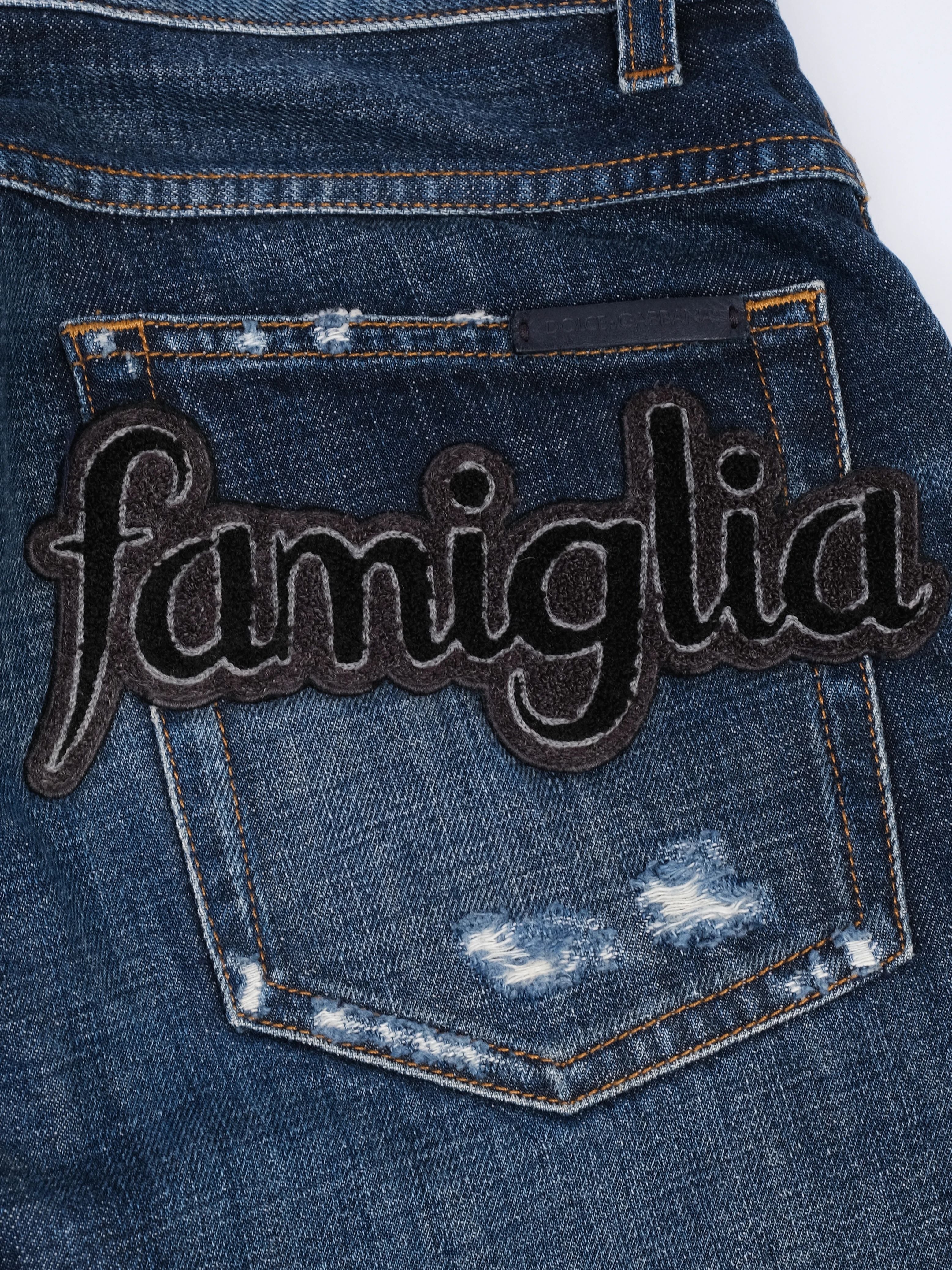 Excellent Dolce Gabbana Blue Distressed Denim Jeans Size XS