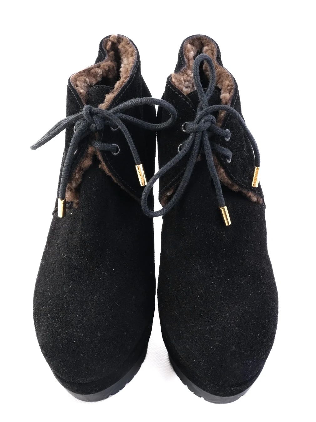 Sergio Rossi Black Genuine Suede High-Heeled Ankle Boots Size 35.5, 37.5