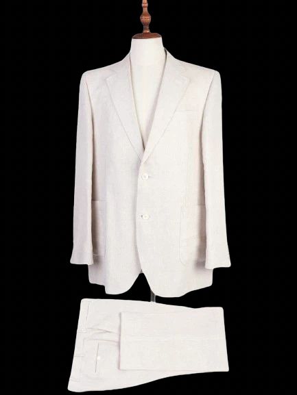Excellent Patrick Hellman White Linen Blazer Size XXL for Men