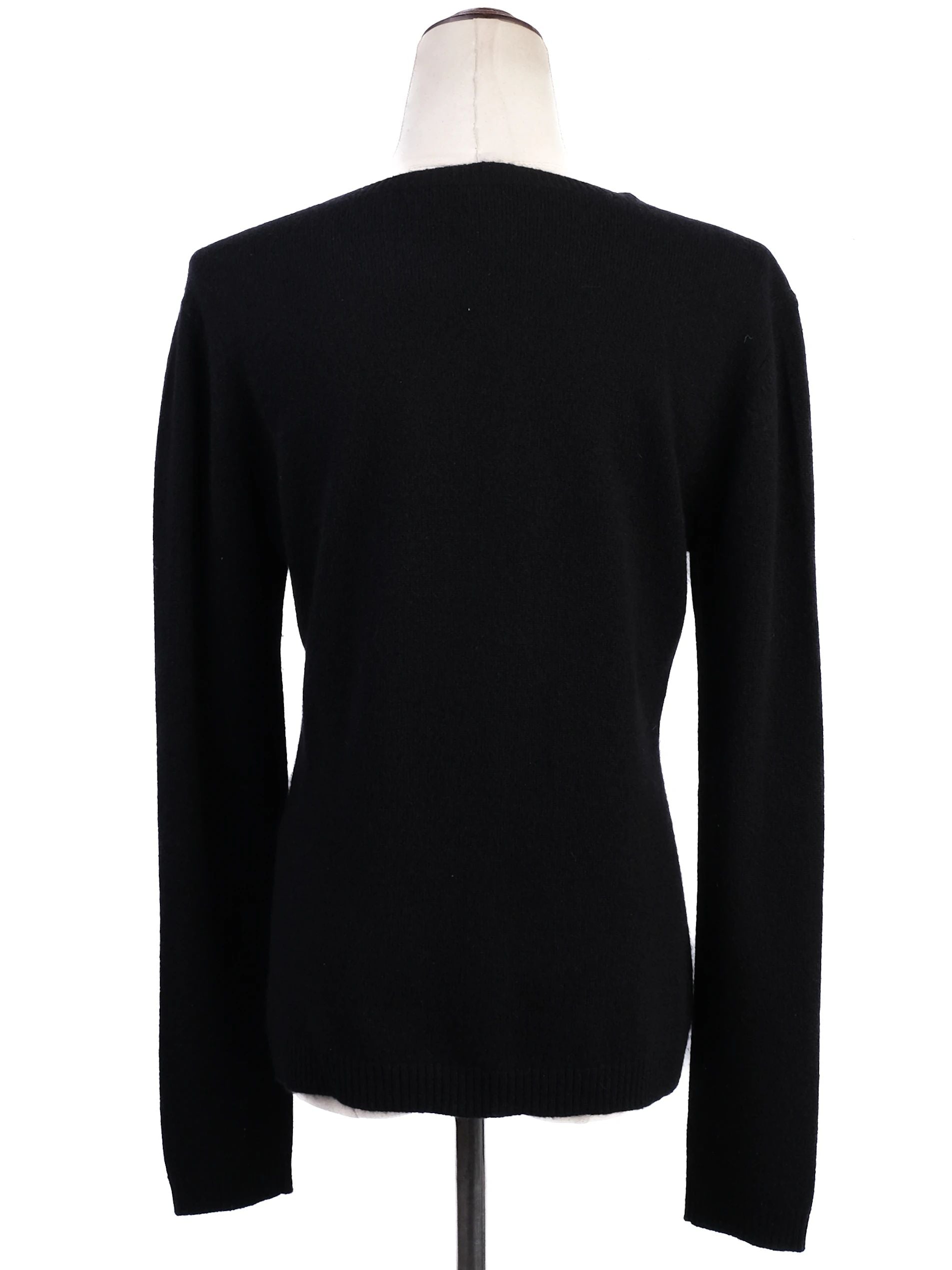 Excellent MAX&Co Black Sweater M 100% Cashmere Abstract Design
