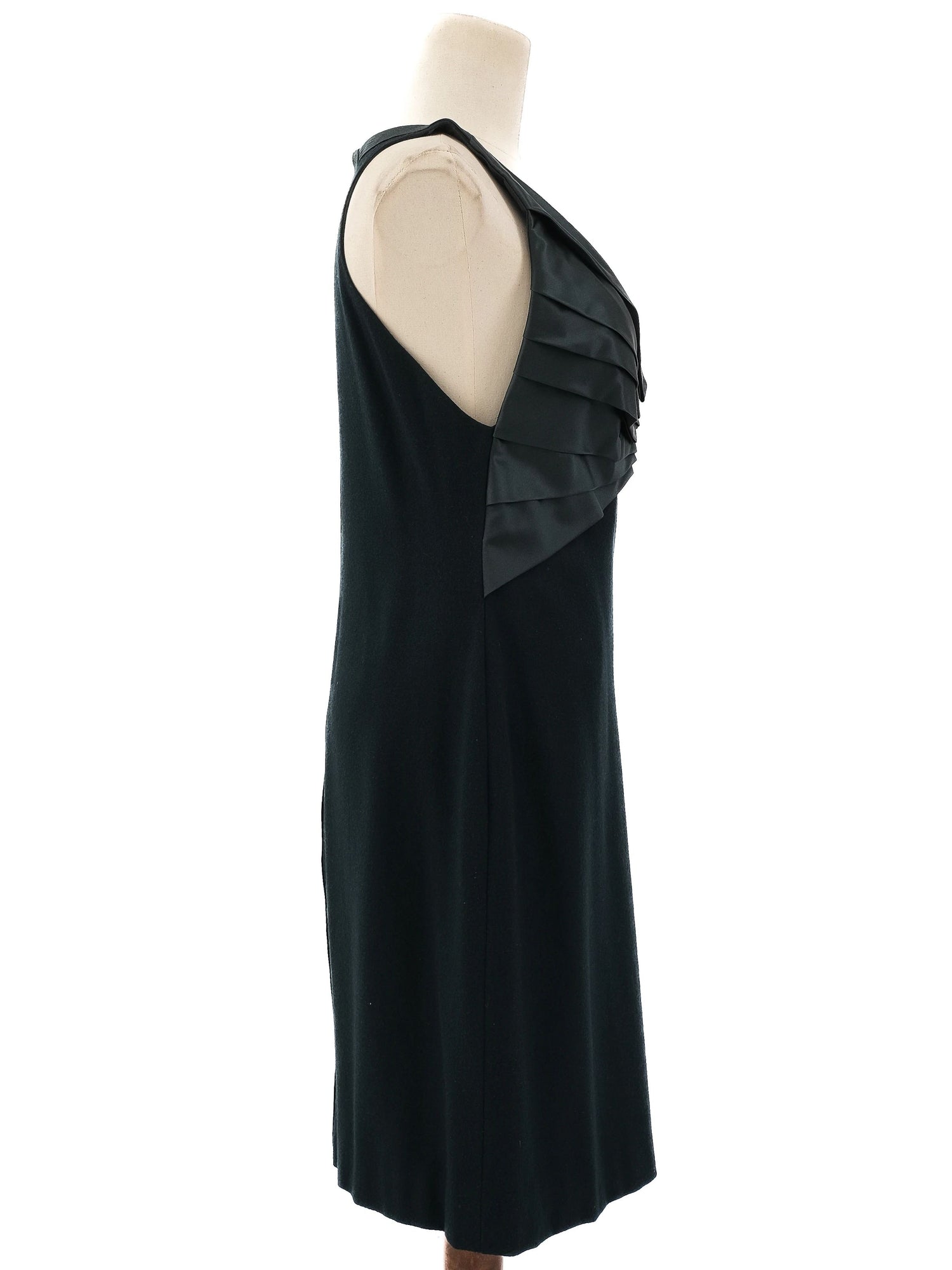 Excellent Roberto Cavalli Green Silk Dress Size L Deep V-Neck Sleeveless
