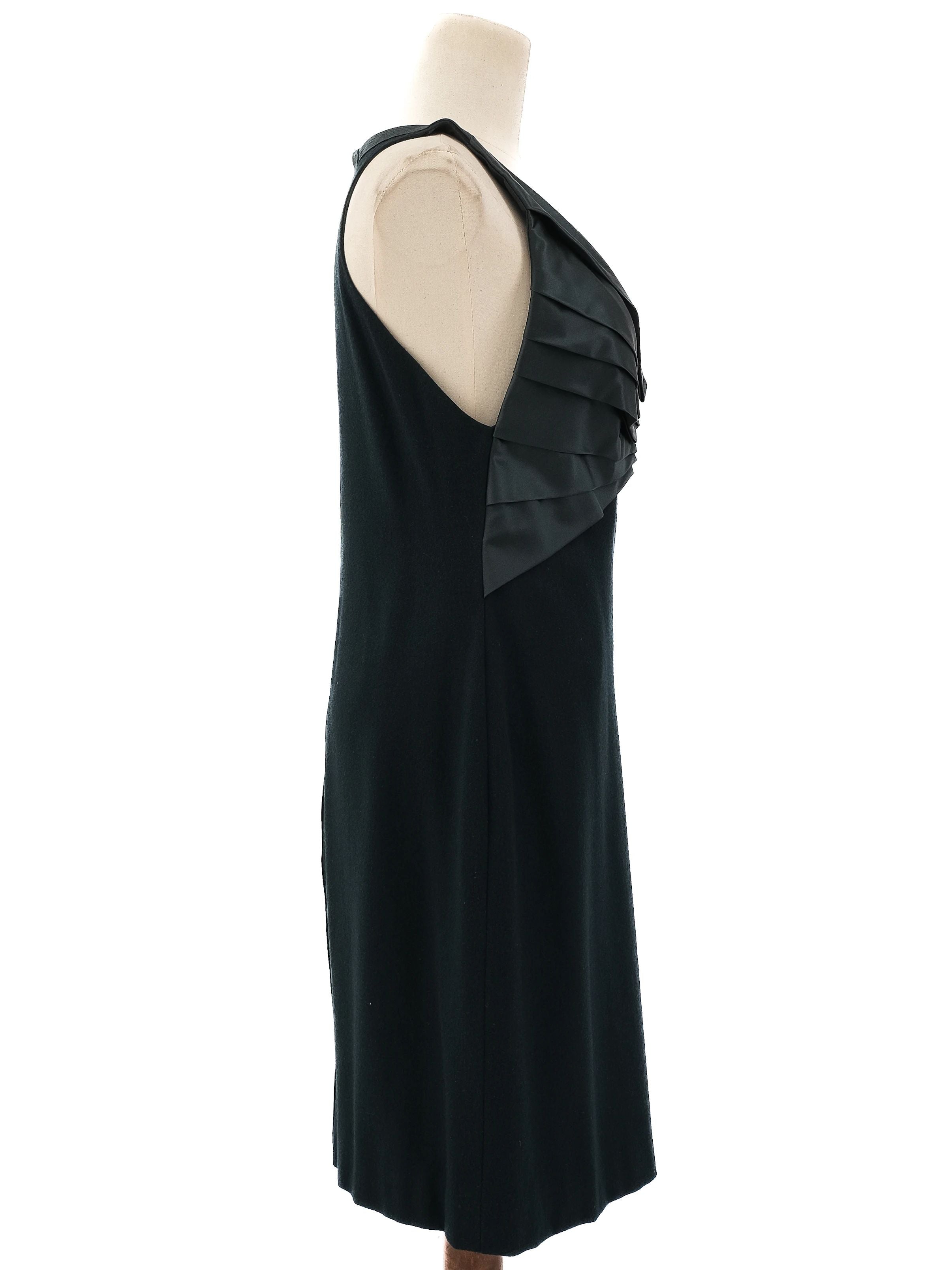 Excellent Roberto Cavalli Green Silk Dress Size L Deep V-Neck Sleeveless
