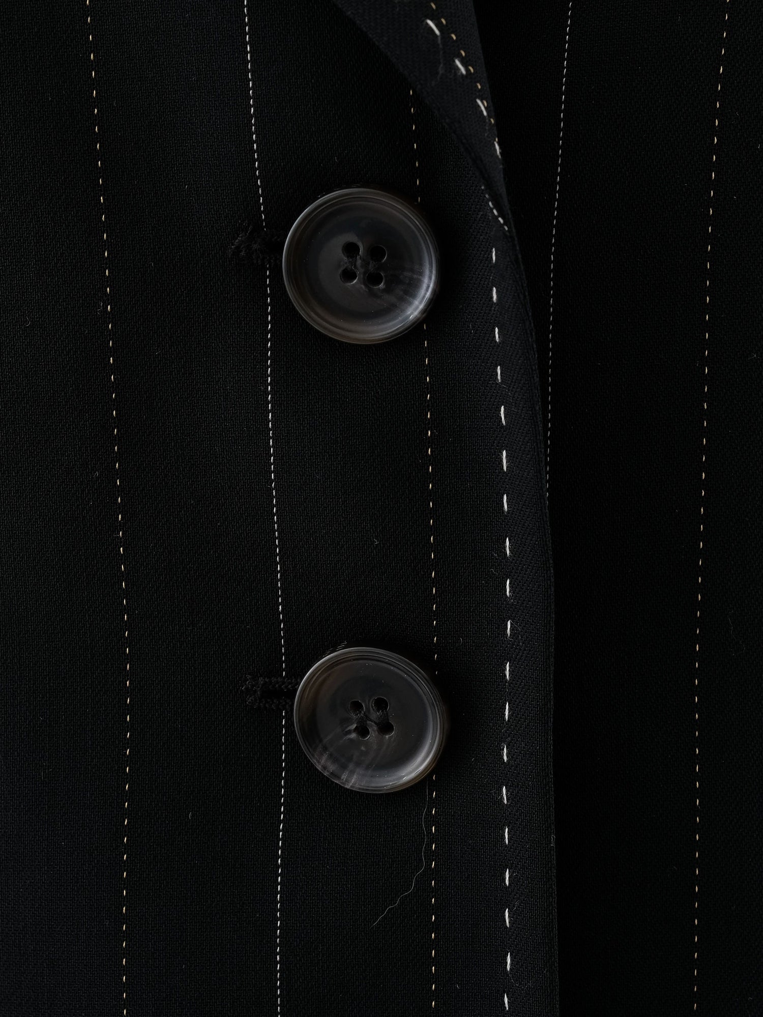 Excellent Escada Black Wool Pinstripe Blazer Size S