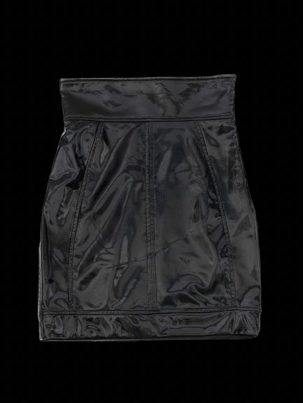 Excellent Elisabetta Franchi Black Skirt Size M Faux Leather Made in Italy