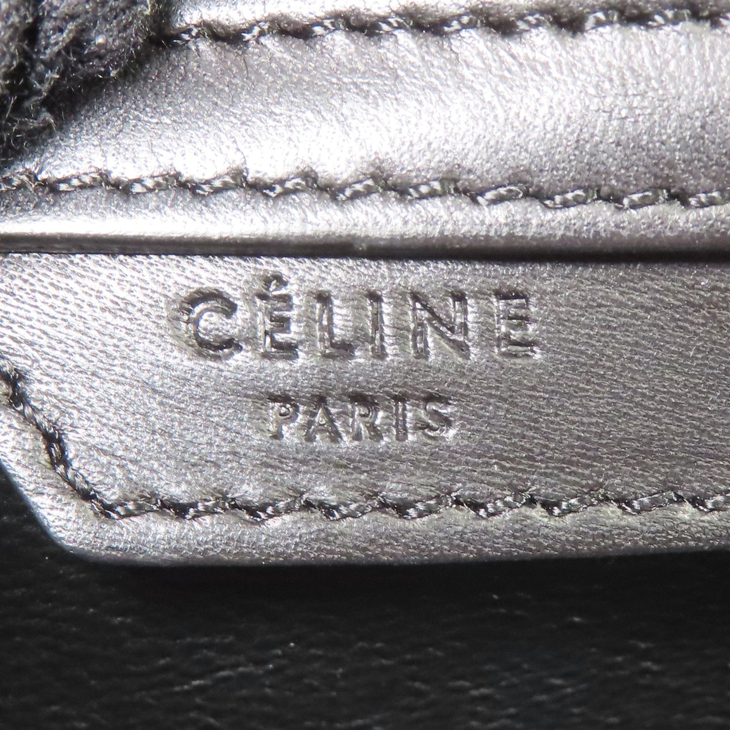 Celine Cowhide Leather Micro Luggage Kinsaku Handmade Bag Black Beige Black/brown/beige Calfskin (cowhide)