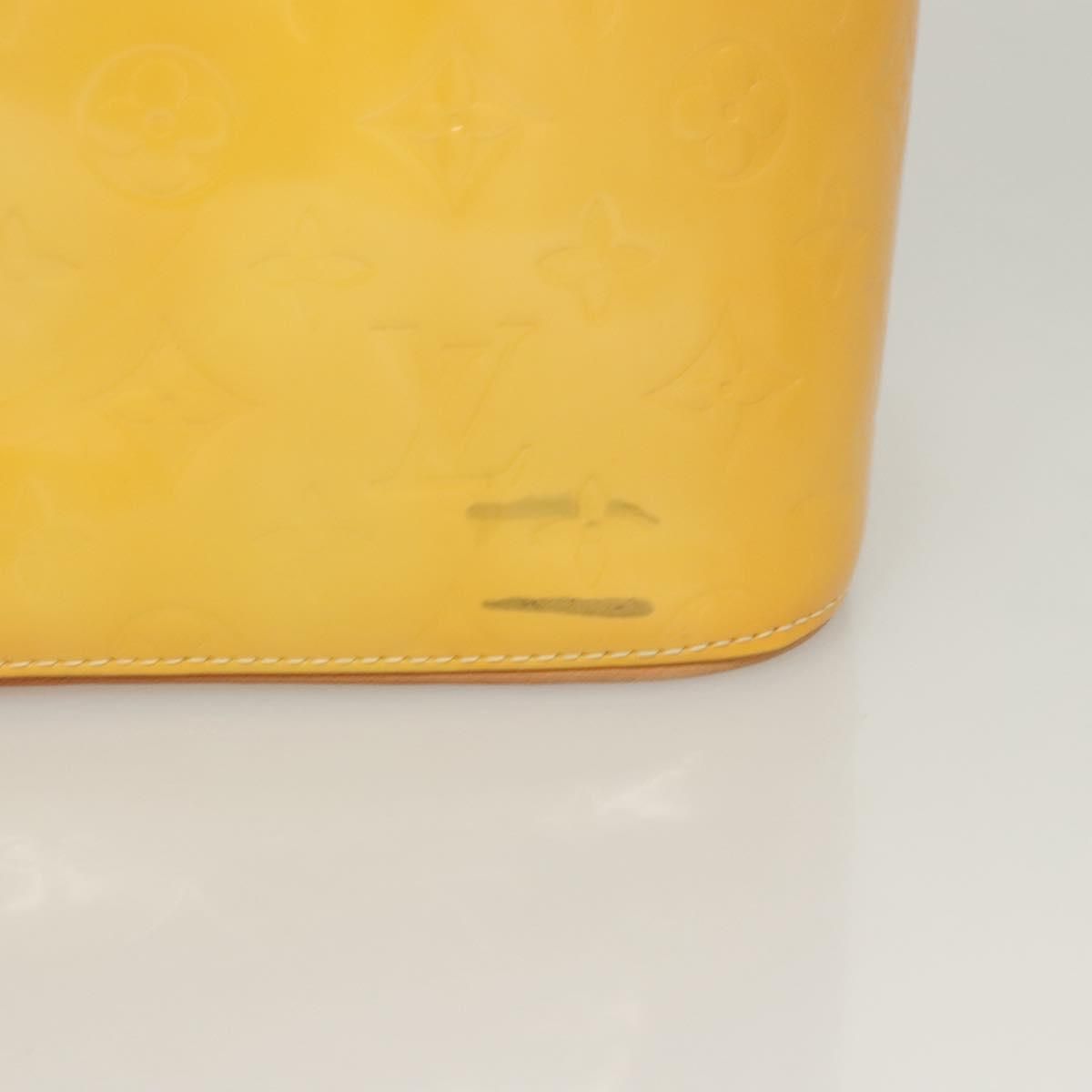 Louis Vuitton Vernis Houston Hand Bag Lime Yellow M 91055 Lv Auth