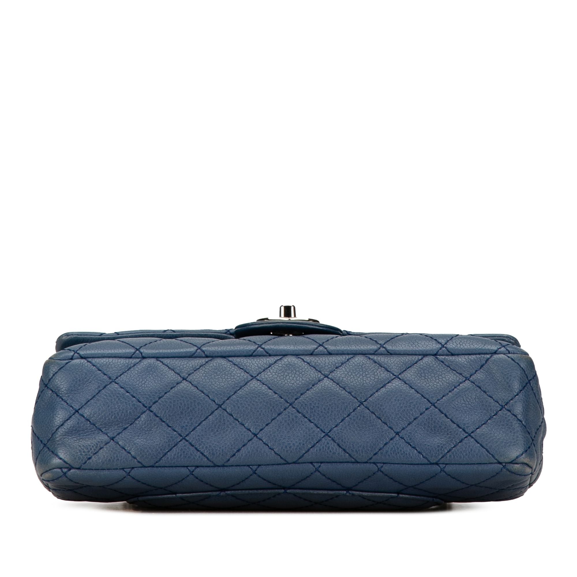 Chanel Medium Classic Caviar Double Flap Blue