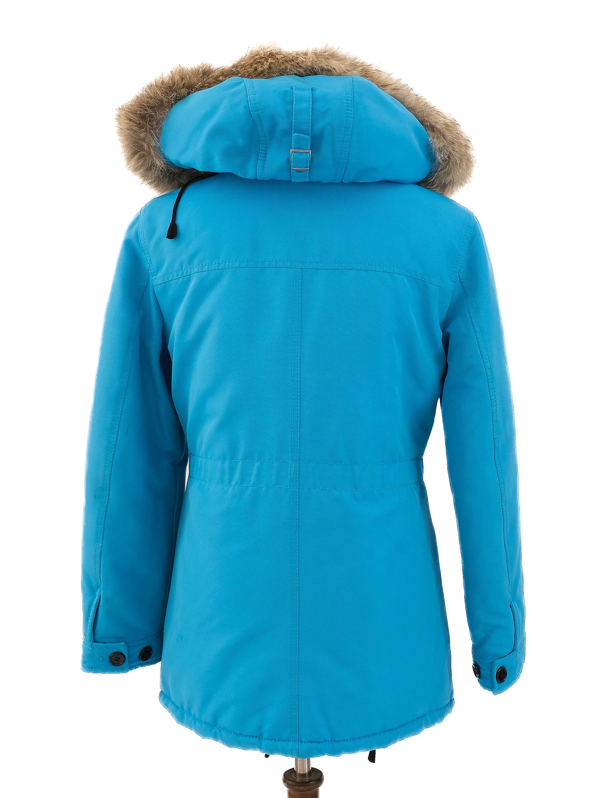 Escada Excellent Condition Blue Nylon Winter Coat Size L