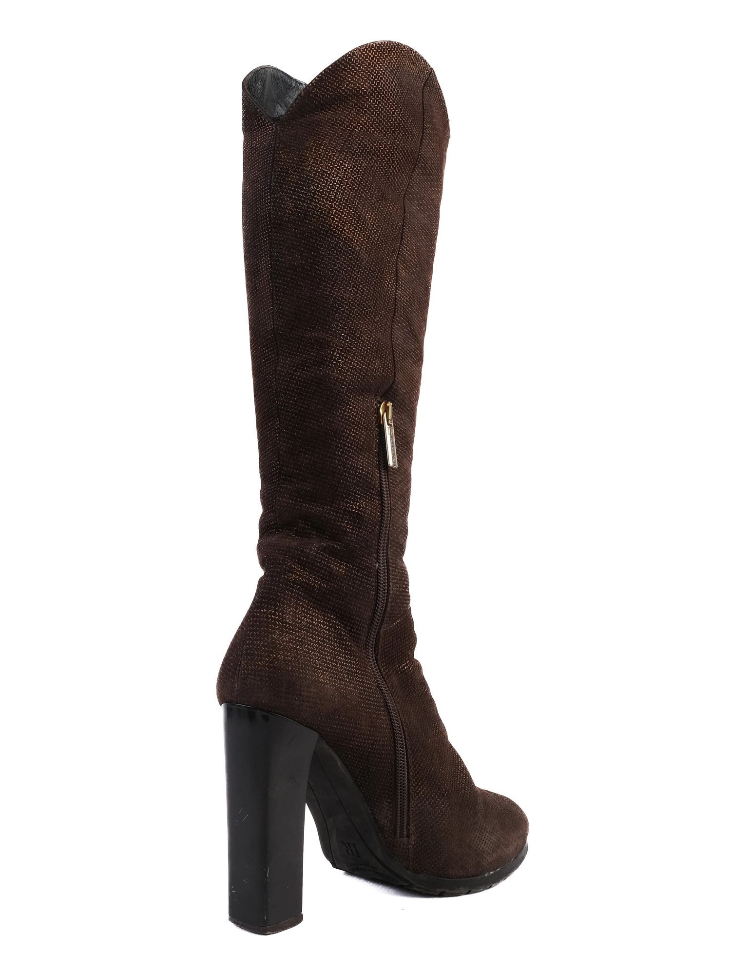 Excellent Renzoni Orange Leather Knee-High Boots Size 38