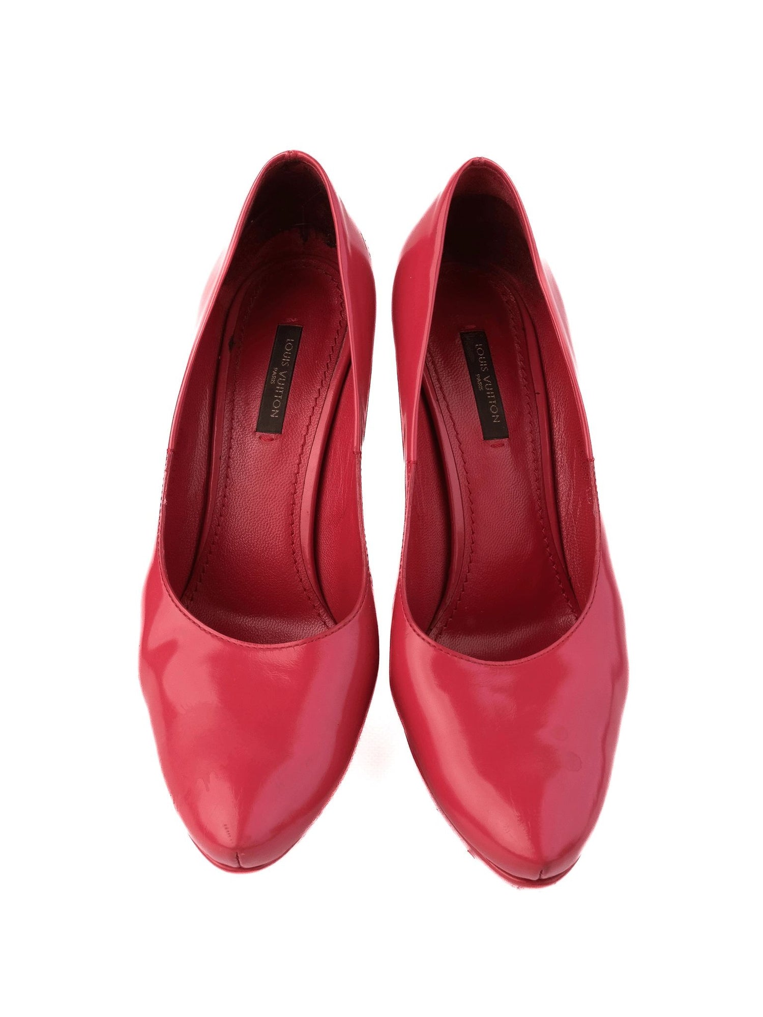Excellent Louis Vuitton Red Leather High-Heeled Shoes Size 37
