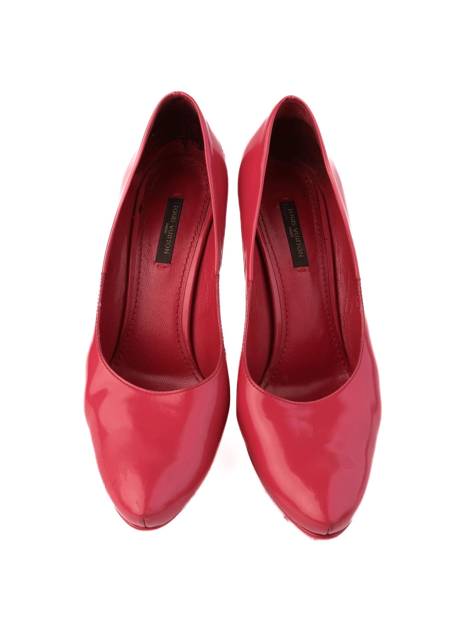 Excellent Louis Vuitton Red Leather High-Heeled Shoes Size 37