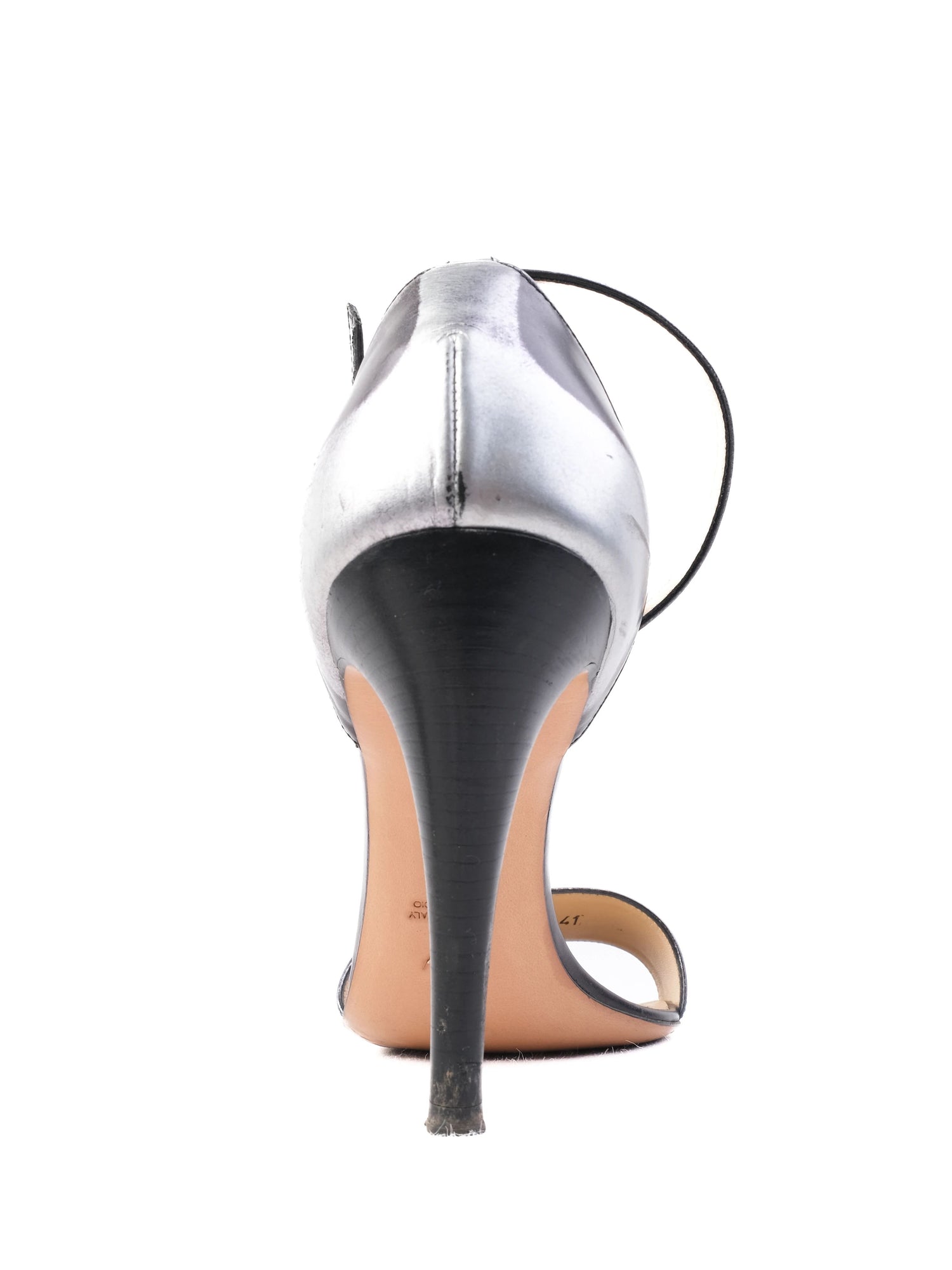Excellent Emporio Armani Black Leather High-Heeled Sandals Size 41