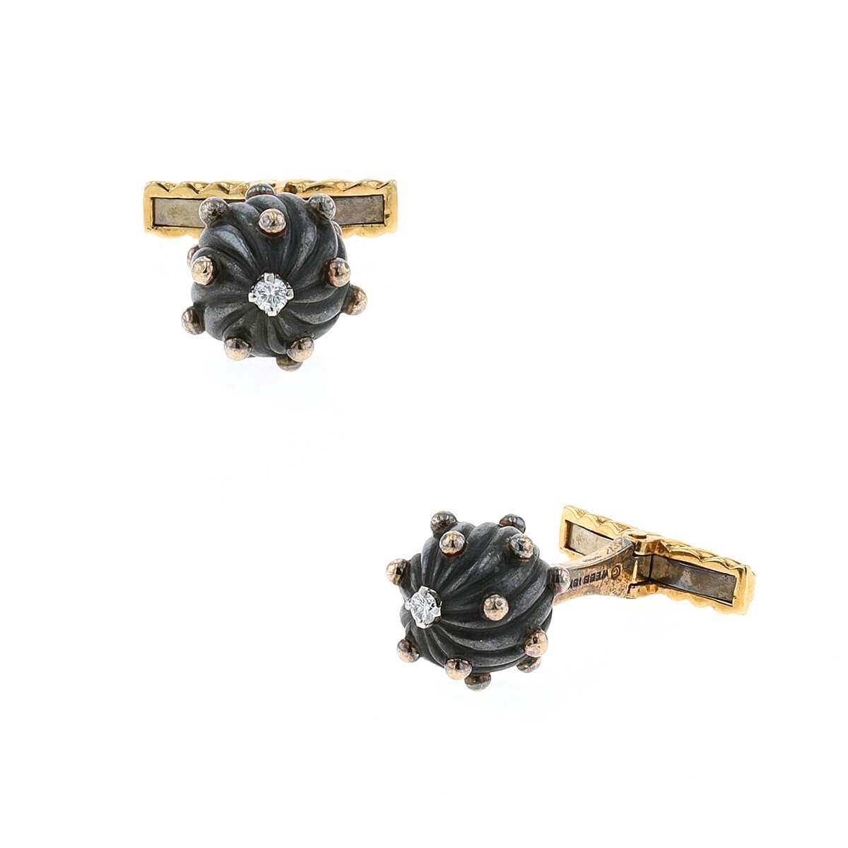 David Webb diamonds, gold and silver cufflinks