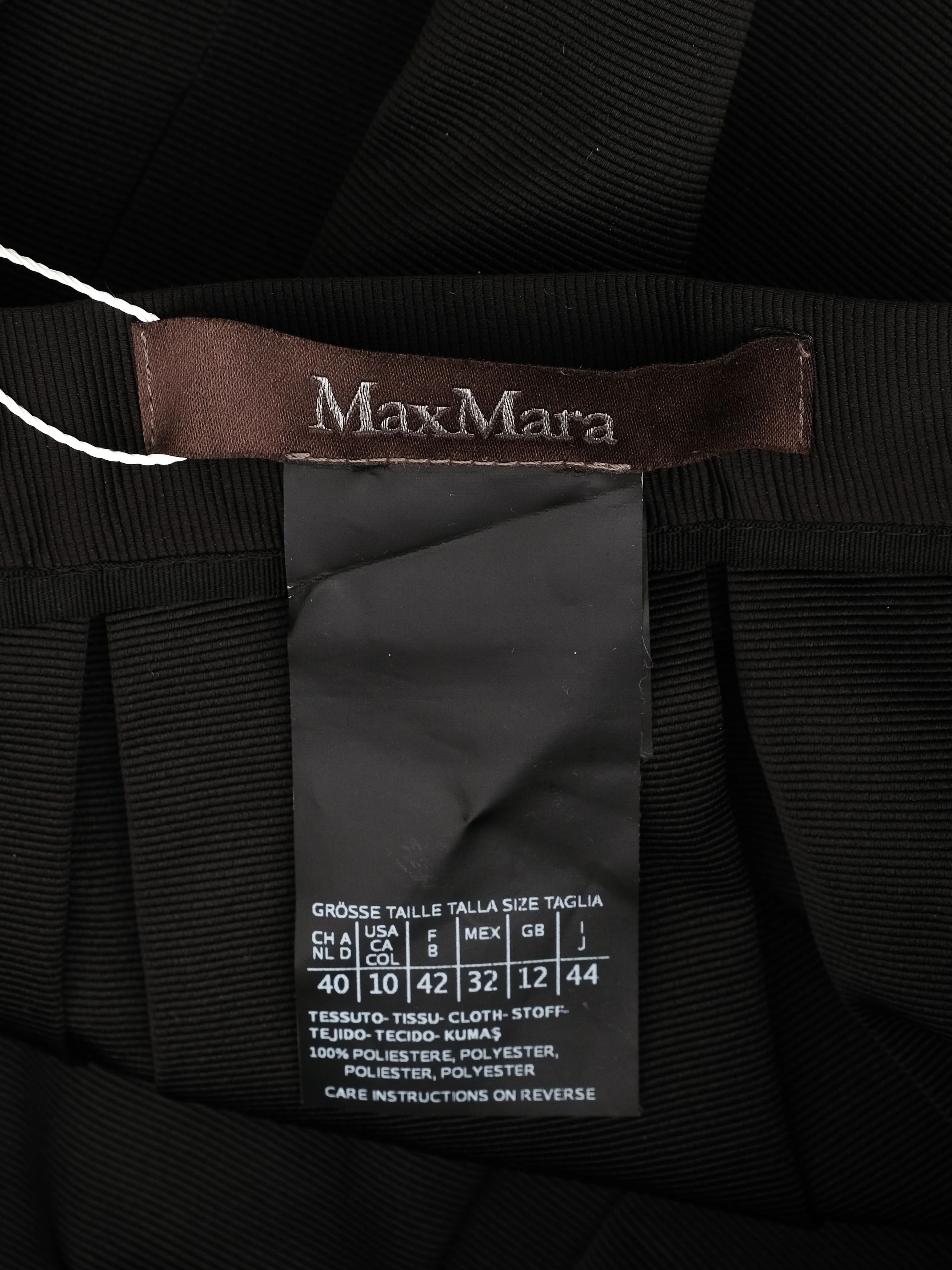 Excellent Max Mara Black Pleated Skirt Size XL 100% Polyester