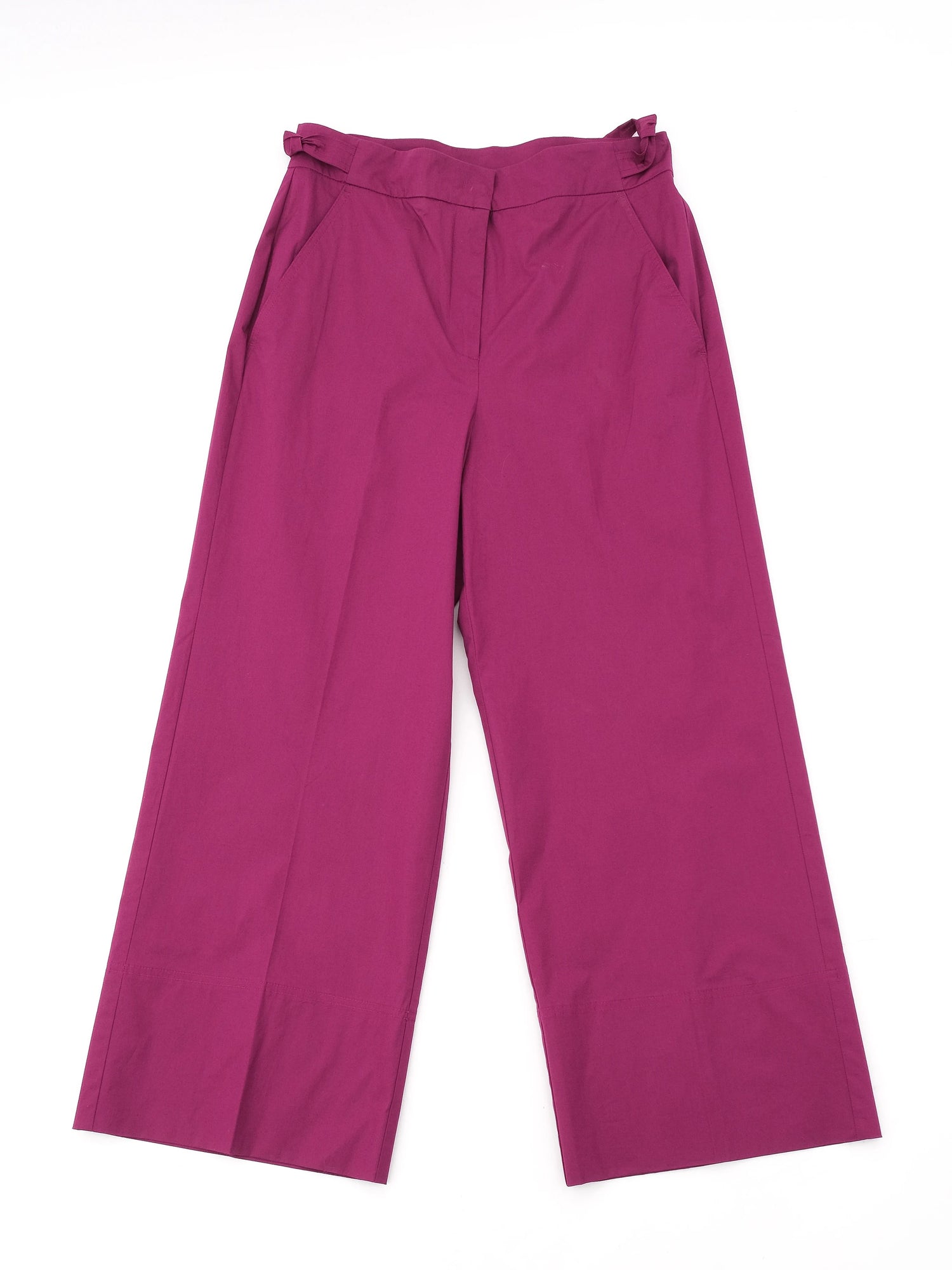 Excellent Marella Magenta Wide-Leg Pants XL with Bow Detail