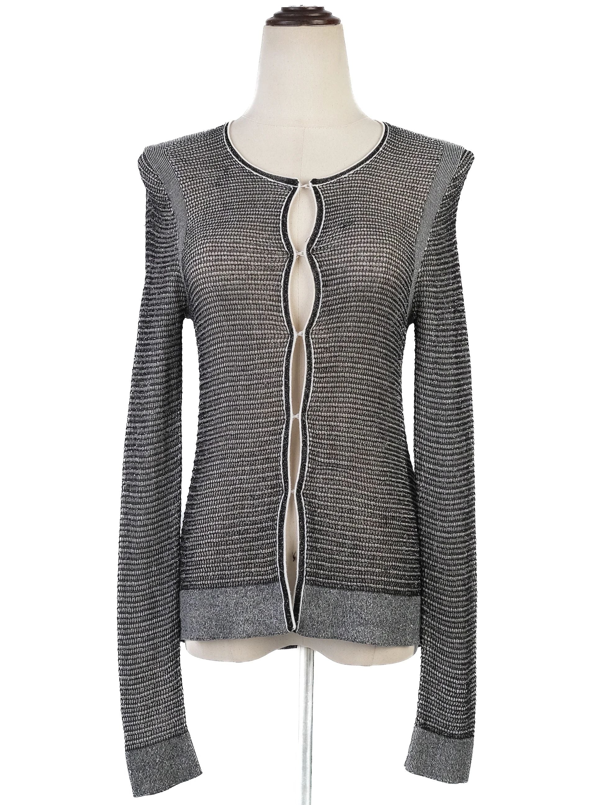 EXCELLENT Maje Gray Knitted Long Sleeve Top Size XS Sheer Viscose