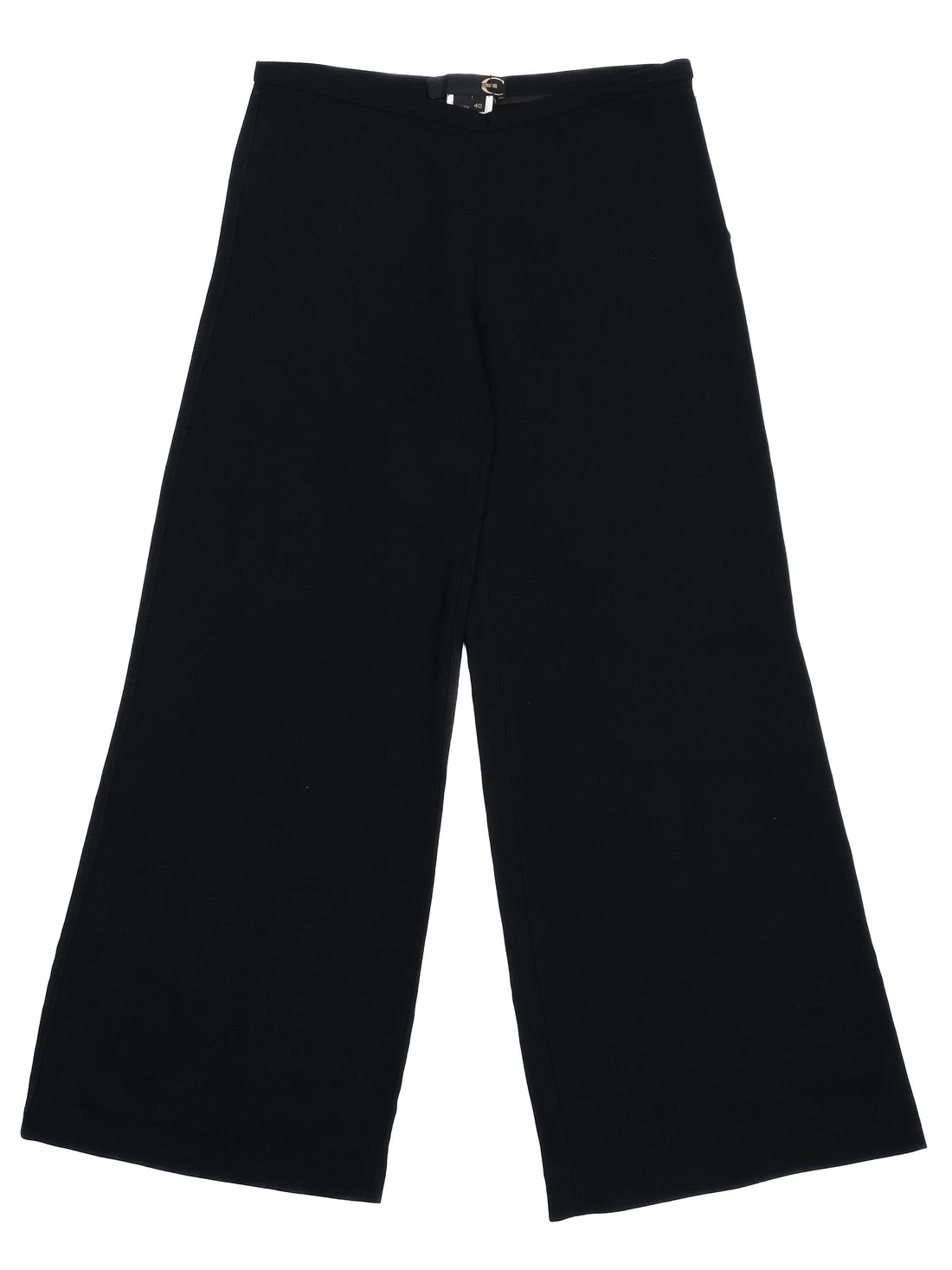 Just Cavalli Excellent Black Wool Wide-Leg Pants Size 40 Made in Italy