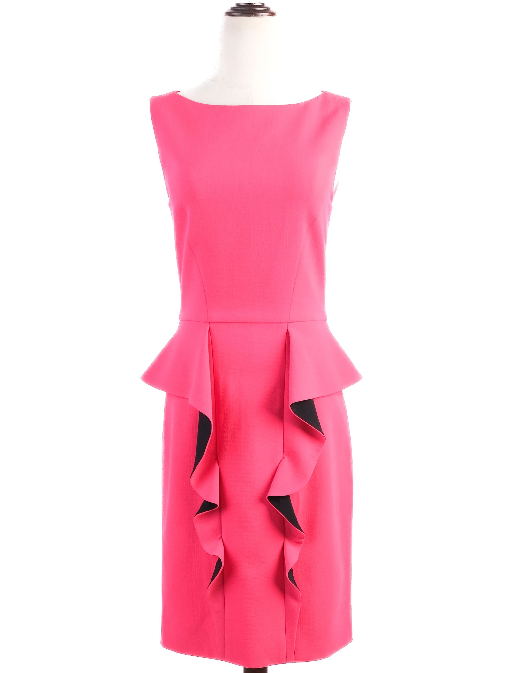 Excellent Emilio Pucci Pink Wool Dress Size M Peplum Style