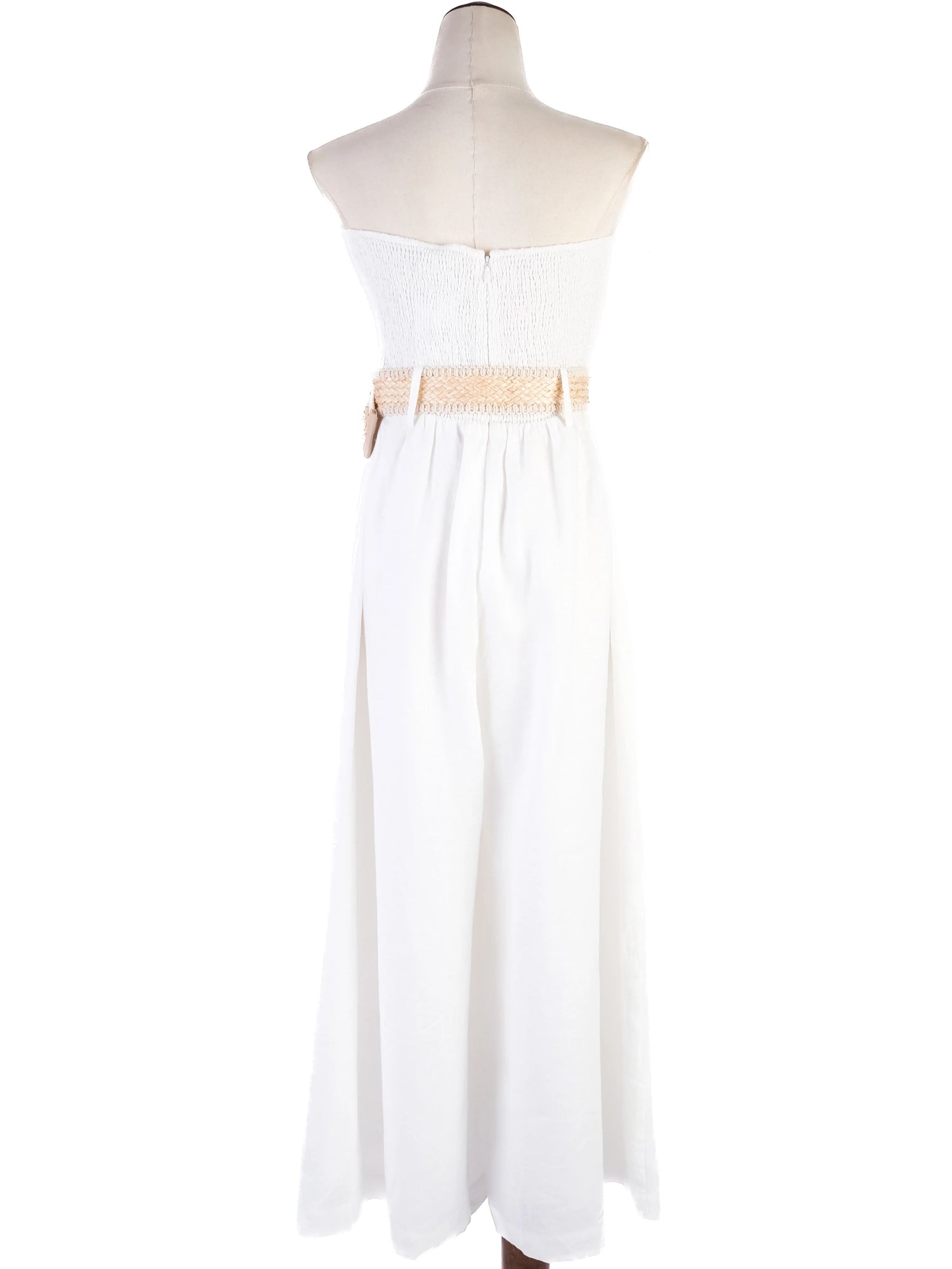 NEW Zimmerman White Strapless Jumpsuit with Woven Belt