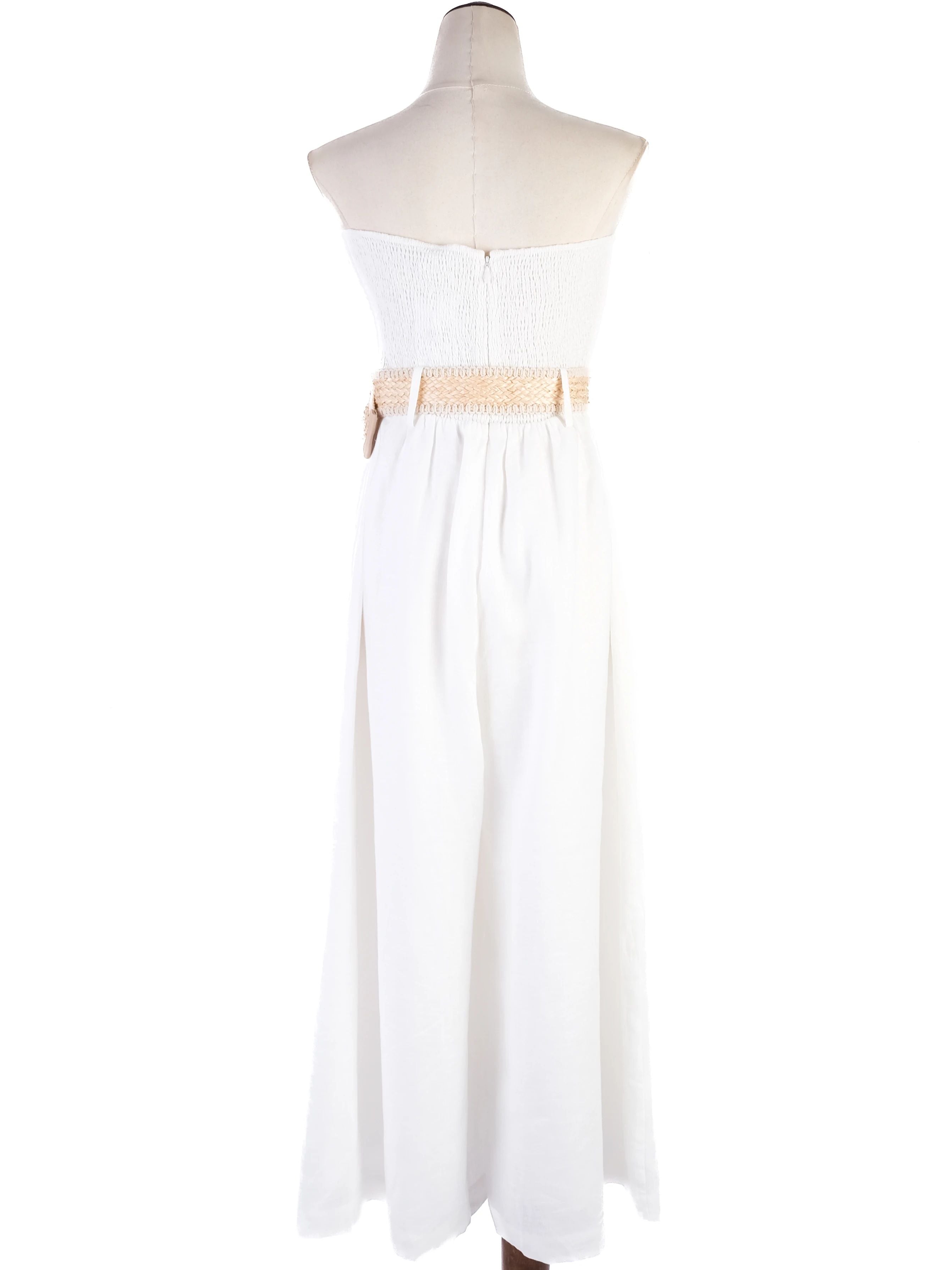 NEW Zimmerman White Strapless Jumpsuit with Woven Belt