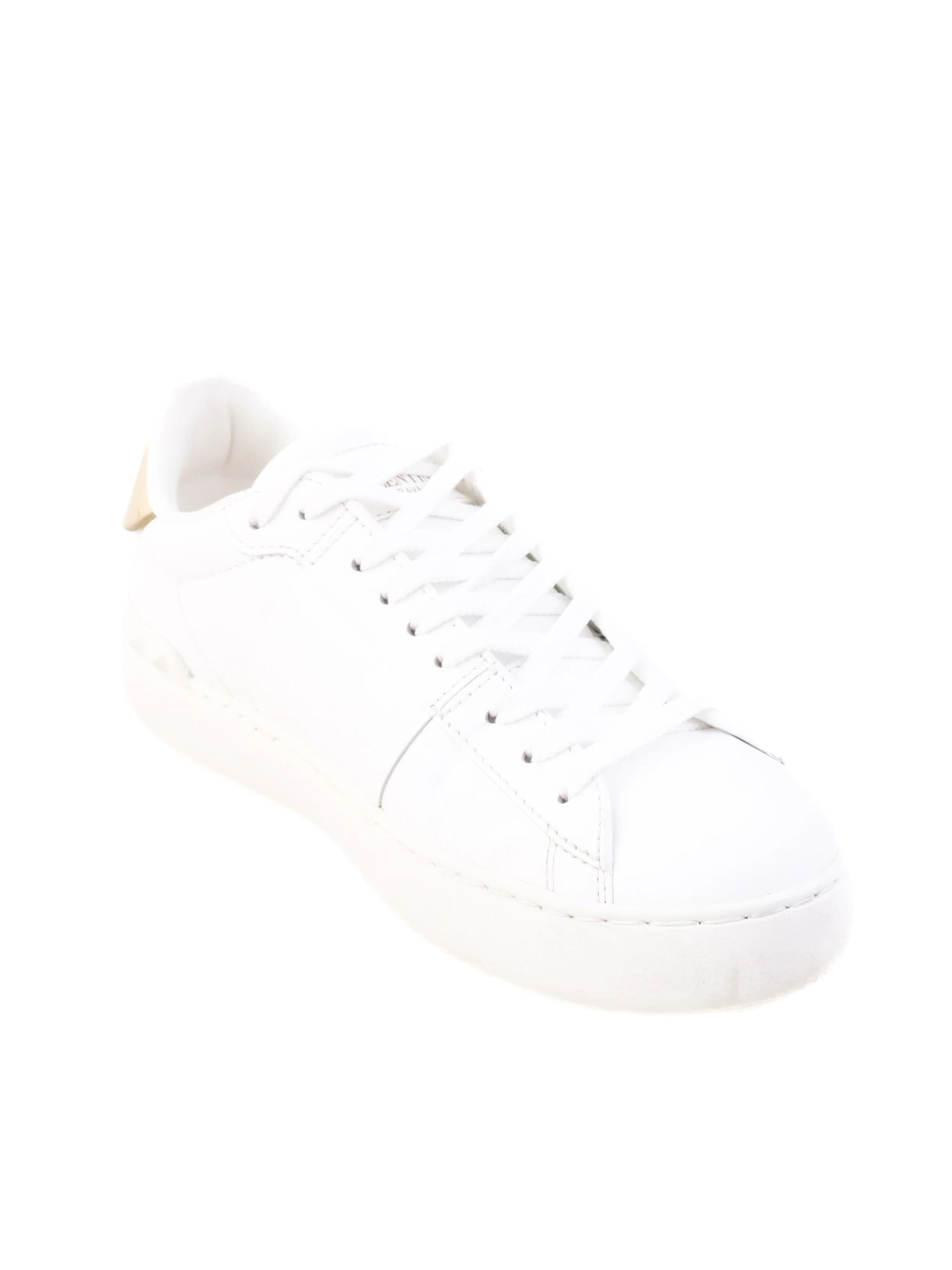 Excellent Valentino White Leather Sneakers Size 36 with Gold Accents