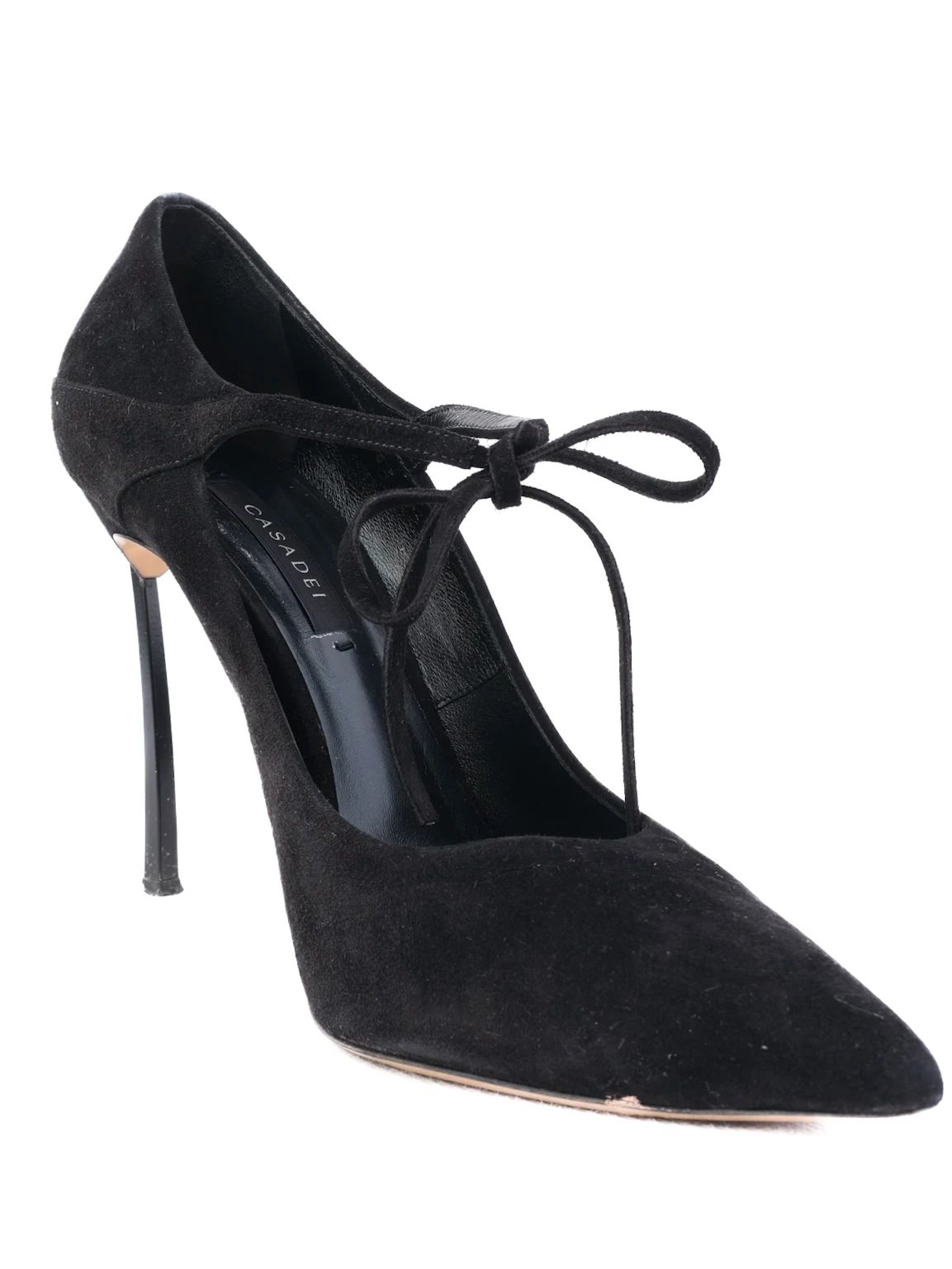 Excellent Casadei Black Suede High-Heeled Shoes Size N/A