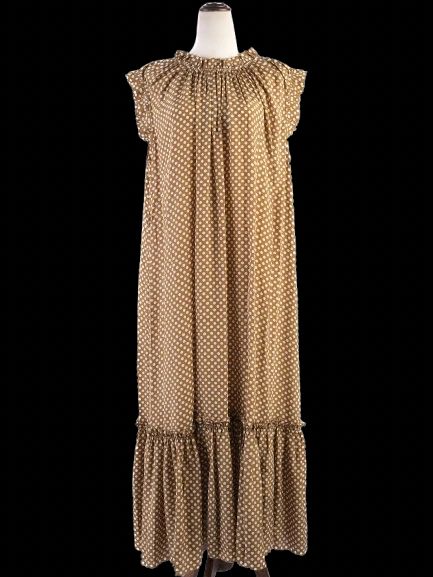 Excellent Zimmerman Ruffled Polka Dot Dress Brown Silk Size L