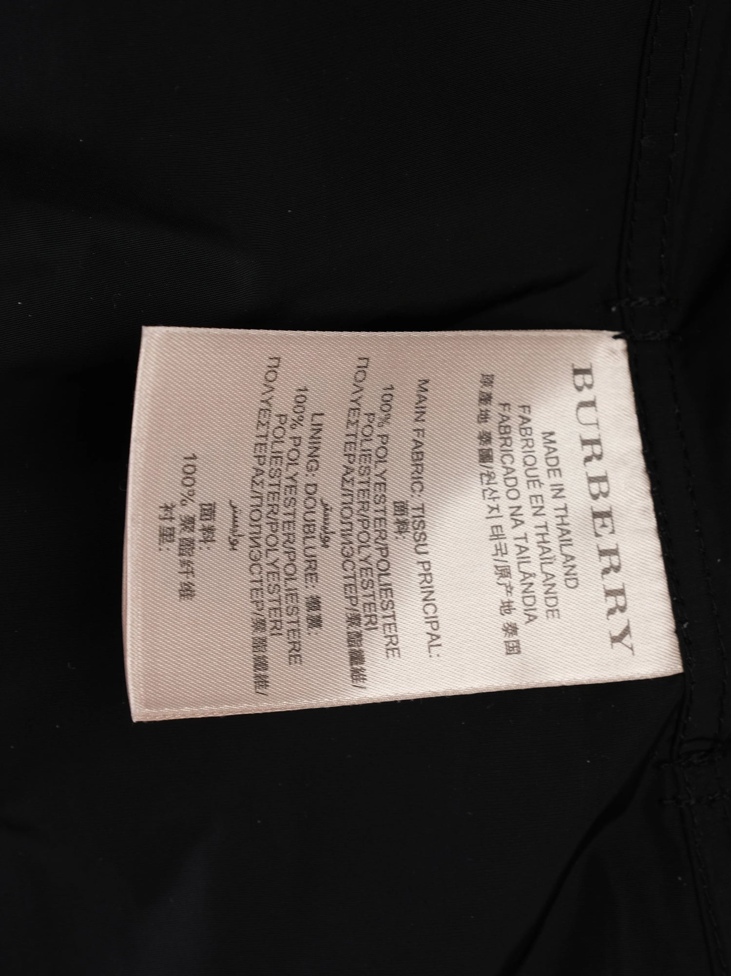 Excellent Burberry Black Trench Coat XS Polyester Double-Breasted