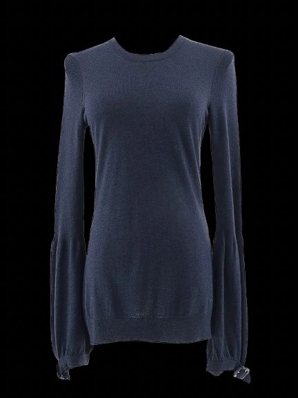 Excellent Burberry Blue Silk Sweater Size M with Button Details