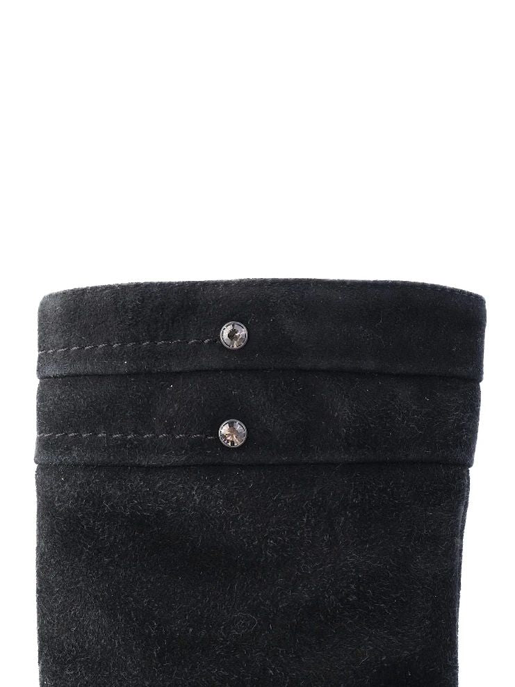 Perfect Giovanni Fabiani Black Genuine Suede Wedge Boots Size 37.5