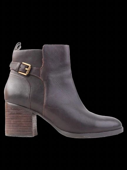 Excellent Ralph Lauren Orange Leather Ankle Boots Size 37 with Block Heel