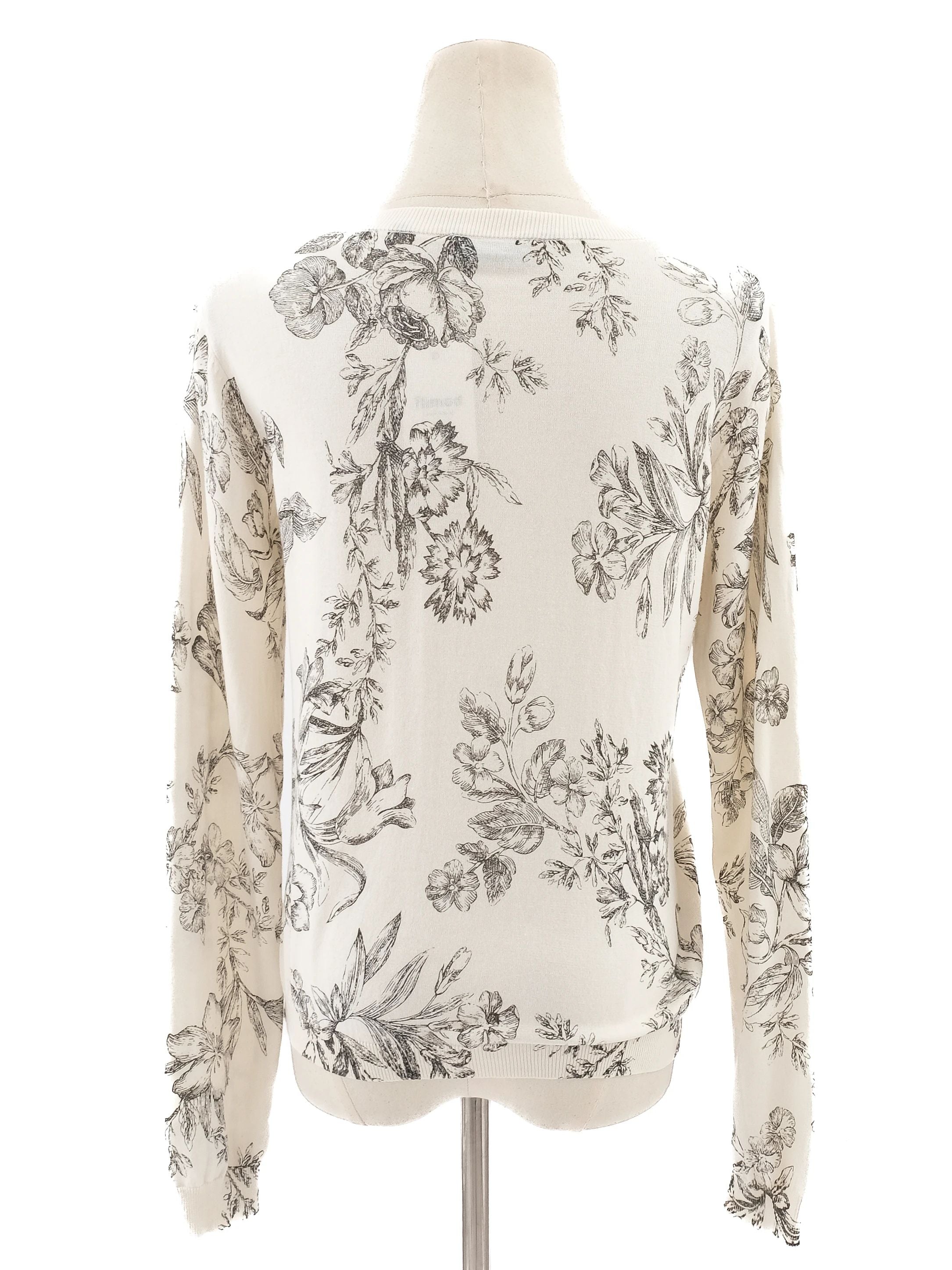 Excellent TWINSET White Floral Pattern Cardigan Size XS