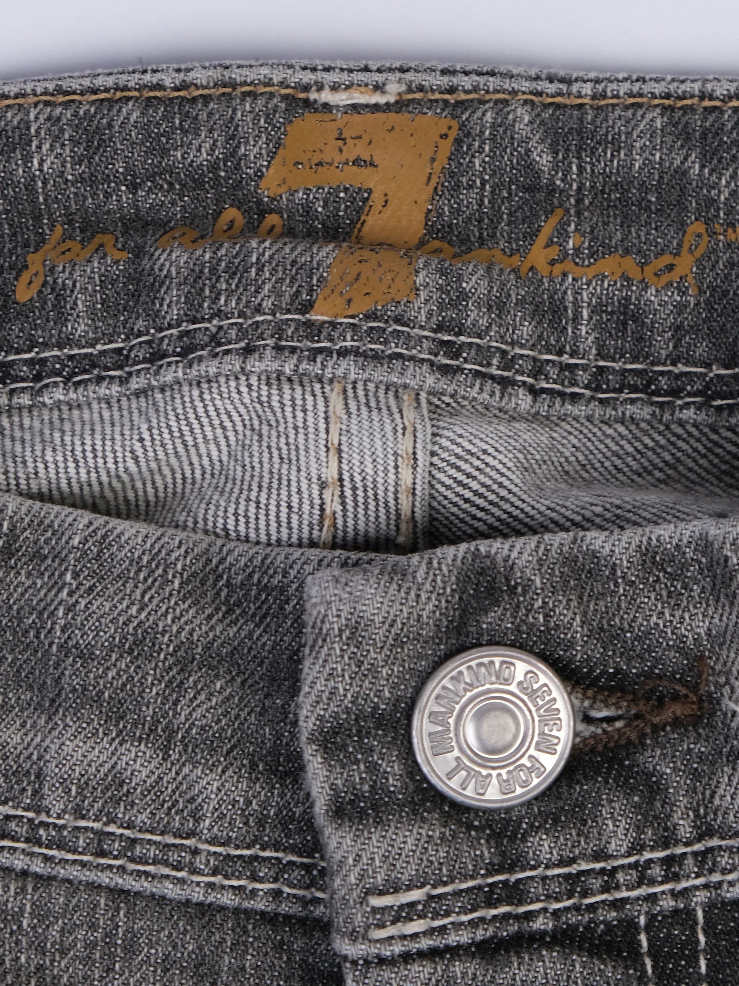 Excellent 7 For All Mankind Gray Flared Denim Jeans Size M